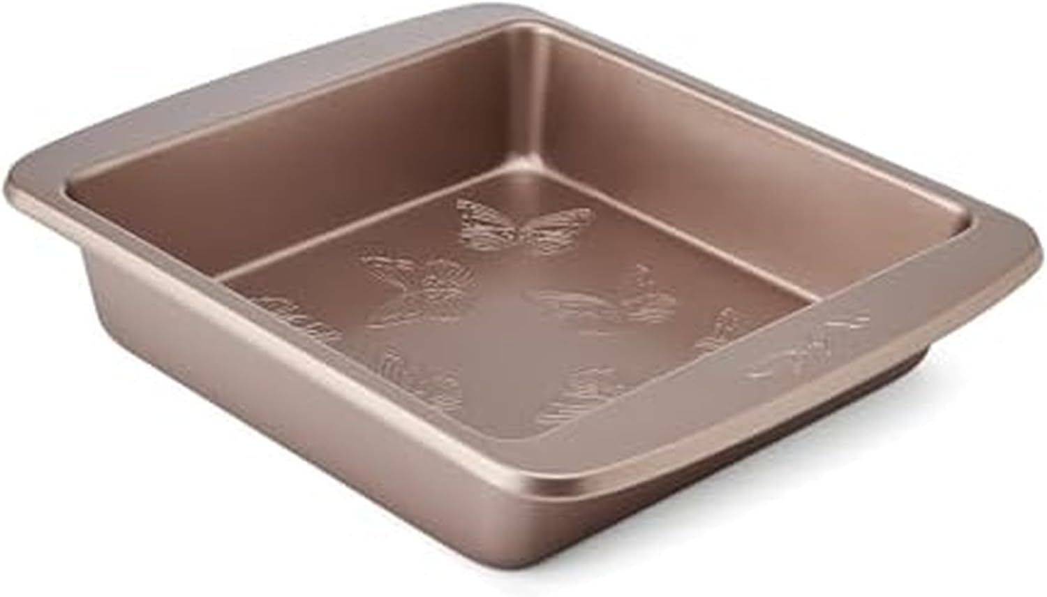 Dolly Parton Butterfly Stamp Square Cake Pan &ndash; Carbon Steel Nonstick Bakeware with Textured Butterfly Design, Durable Rolled Rim, Oven Safe to 450F, Perfect for Cakes, Cheesecakes and Savory Bakes image number 4