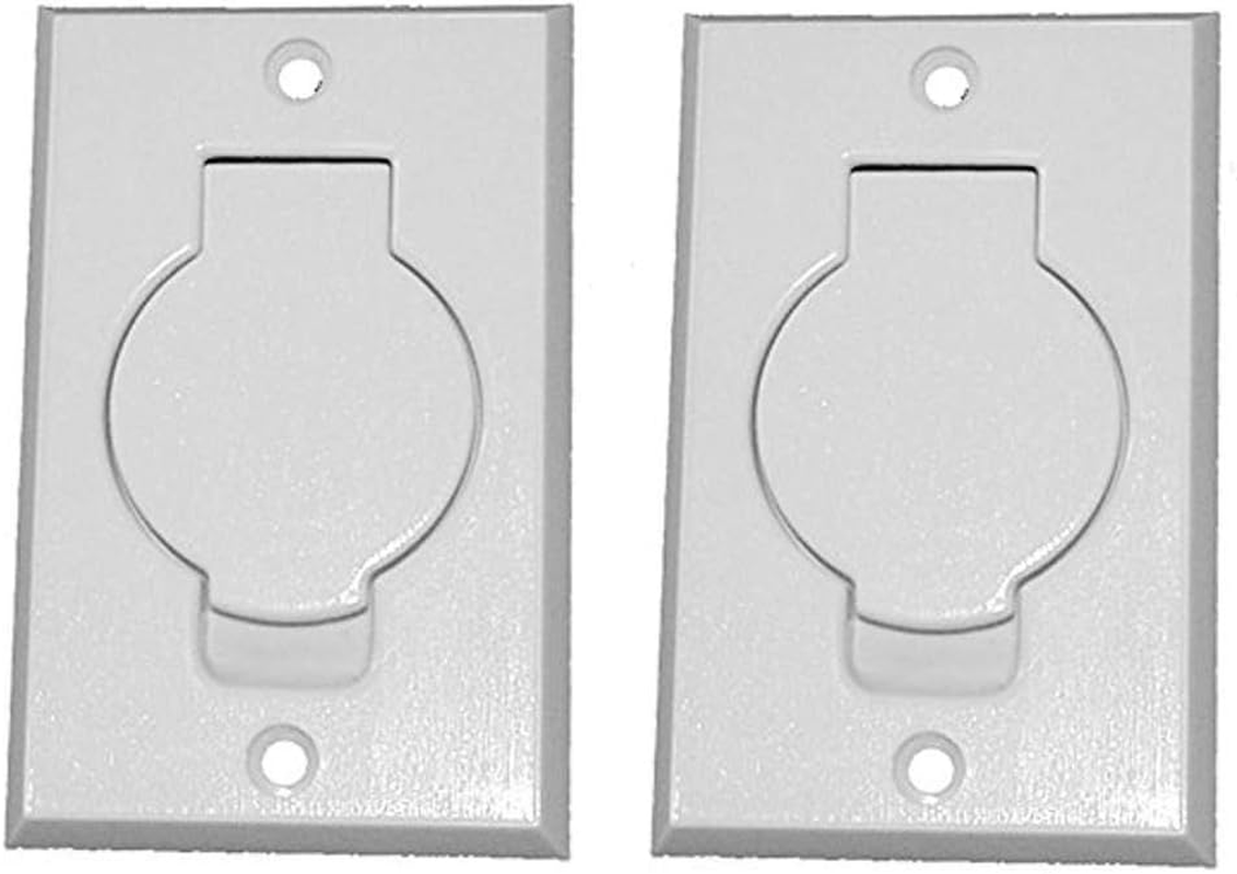 (2) Central Vacuum White Inlet Valves for Beam Central Vac - White round Door image number 2