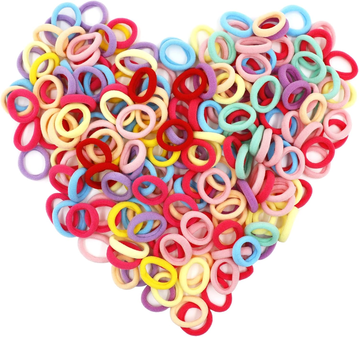 Pack of 100 Small Hair Bobbles for Women, Elastic Hair Bobbles, Ponytail, Colourful, Mini Hair Band for Baby, Toddler, Girls