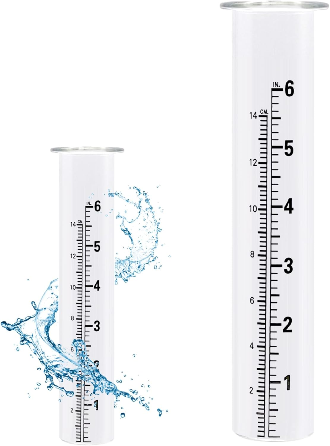 Rain Gauge Outdoor with Scale, 7.5" Scratch Proof Weather-Resistant Clear Glass Rain Gauge Replacement Tube for Yard, Garden, Patio- image number 1