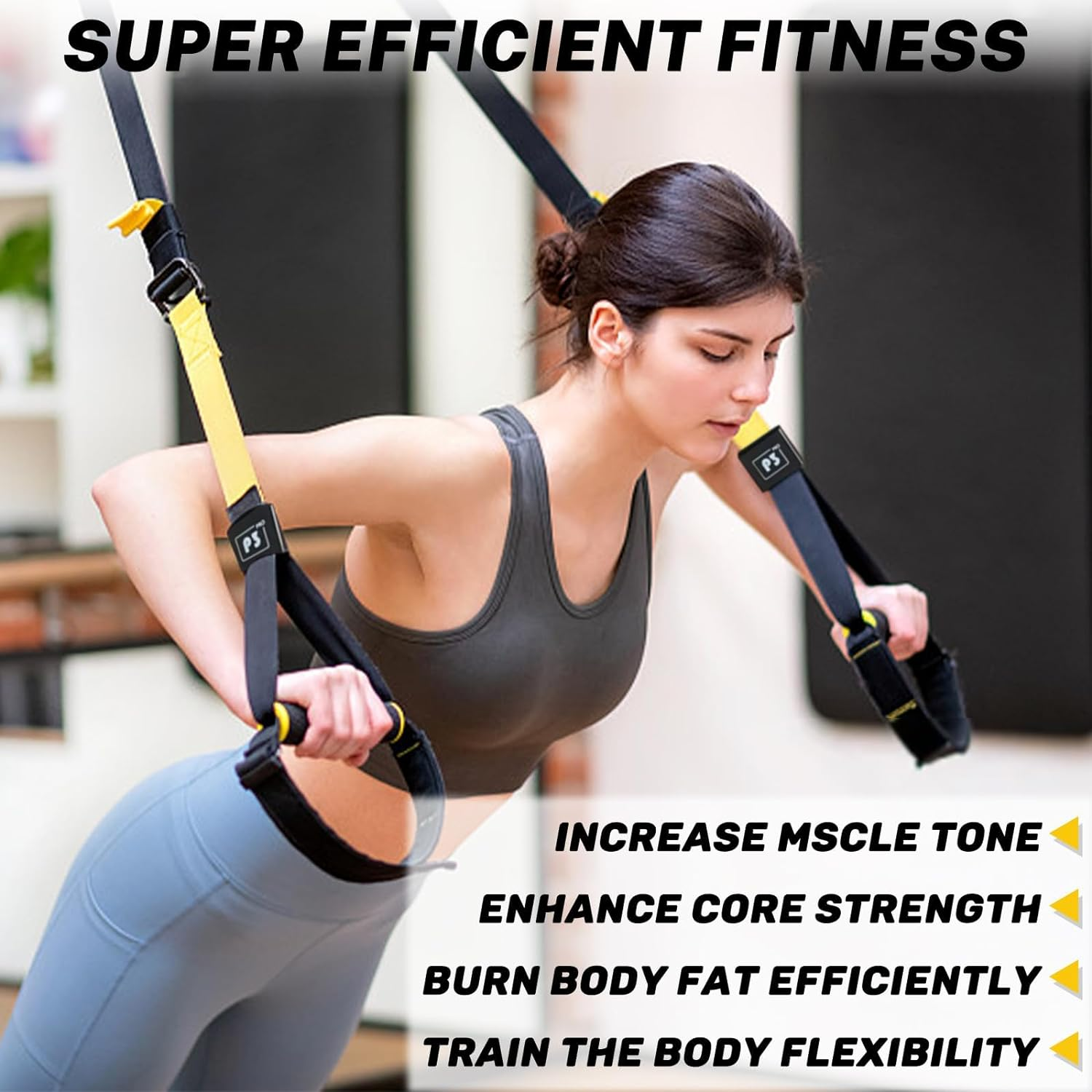 OKSTENCK Suspension Training Kit,Resistance Trainer for Full Body for All Levels,Indoor & Outdoor Use Adjustable Training Straps,Supports up to 500Kg, All-In-One Home Gym Equipment image number 6