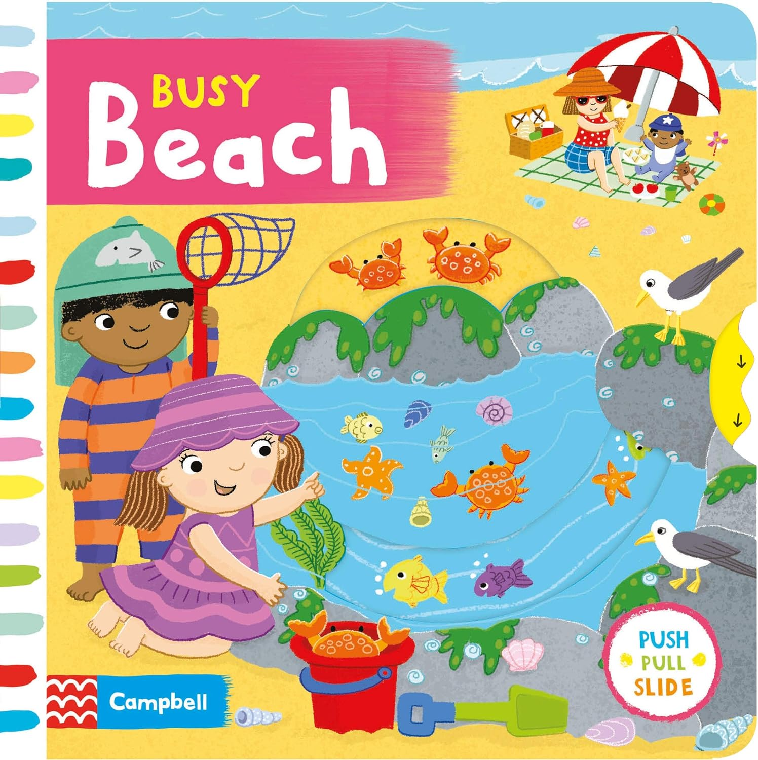 Busy Beach: a Push, Pull, Slide Book image number 4