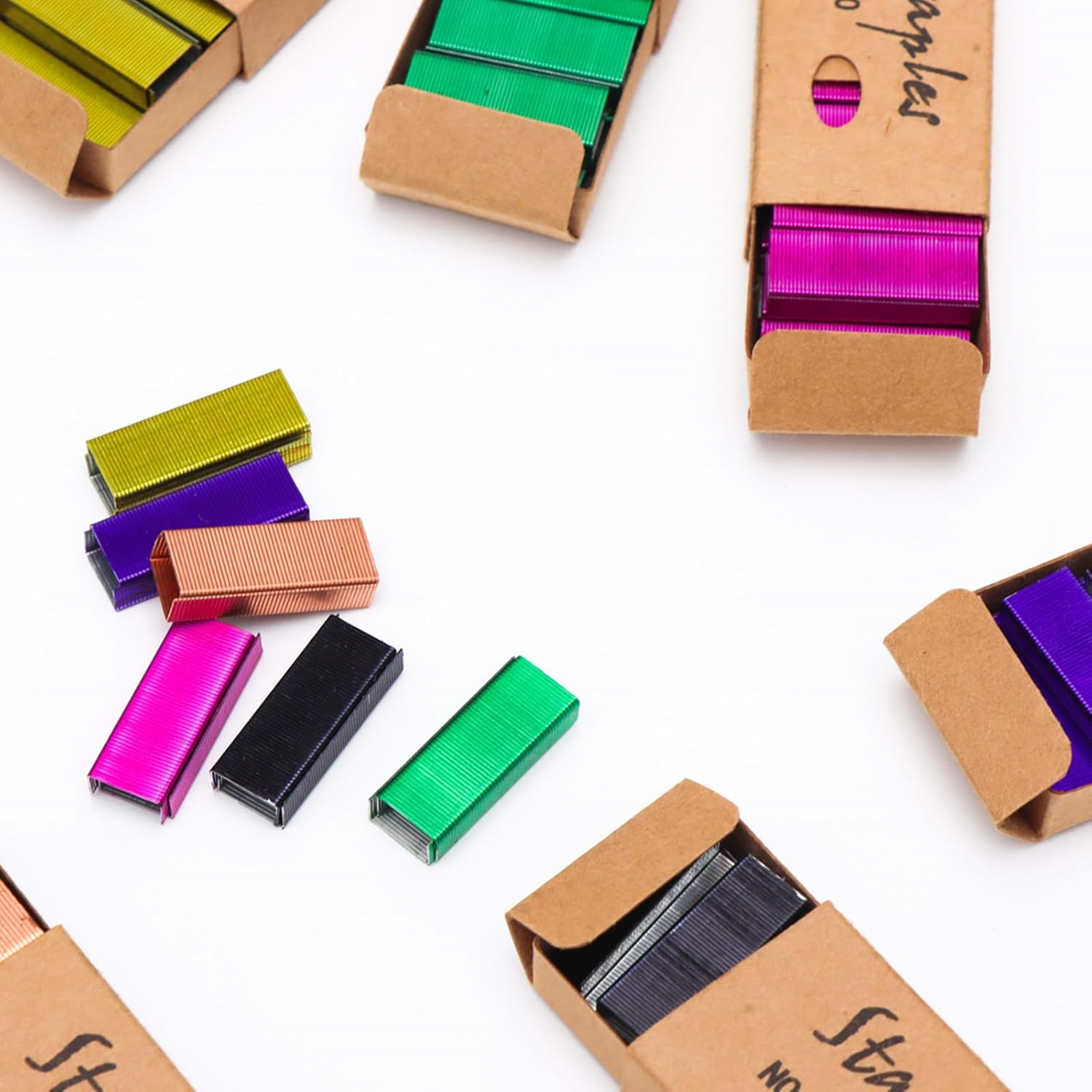 Mogoostry Colored Mini Staple Refills for Mini Stapler - Jam Free, 1000Pcs/Pack (4 Packs No.10 Total) image number 2