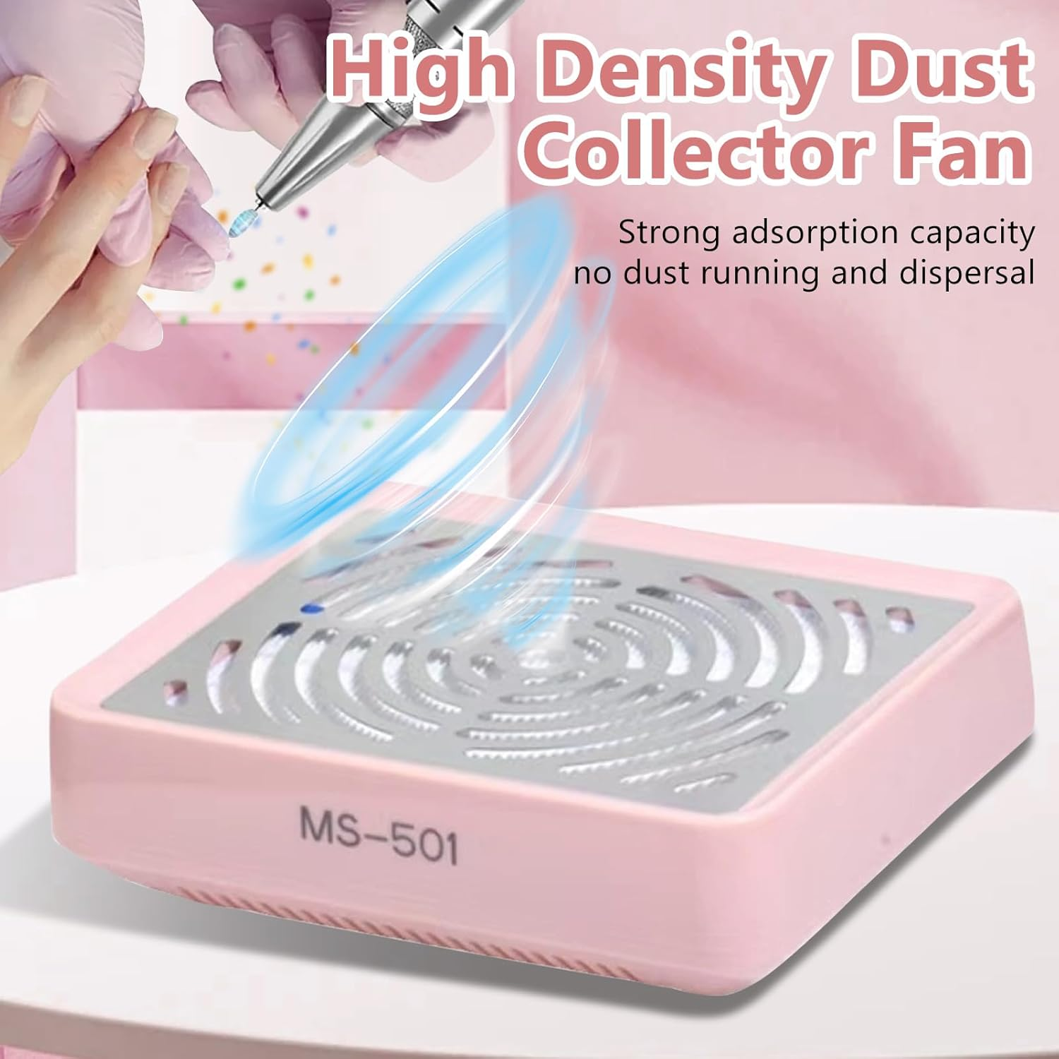 Bouzaak Nail Dust Collector with LED Light,40W Nail Vacuum Dust Collector Nail Dust Fan for Nail Tech image number 5