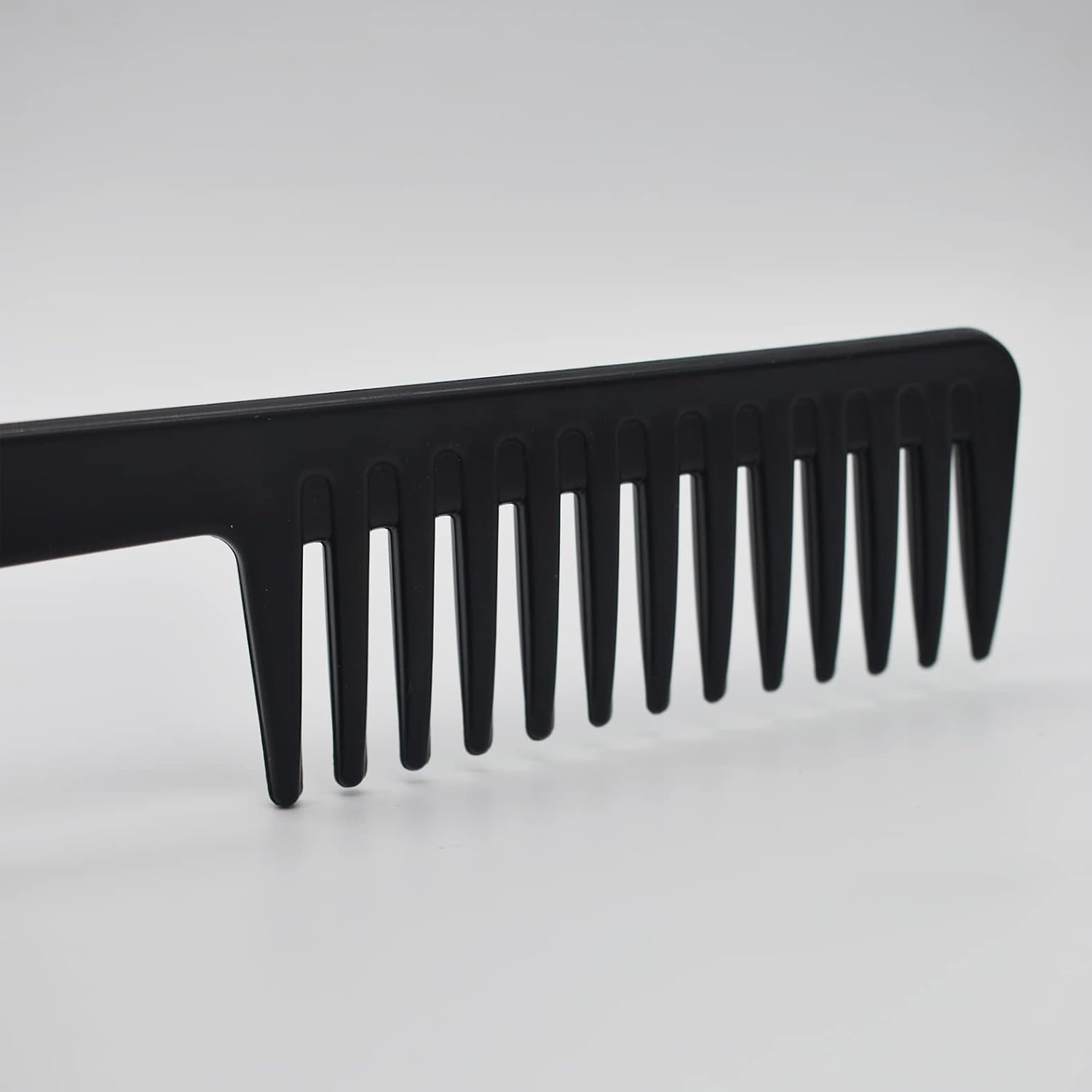 Professional Wide Tooth Comb, Fantail Comb Hairstyling Fork Comb Wet Pick Shaping Styling Comb for Home Salon Use Curly Hair, Black image number 1