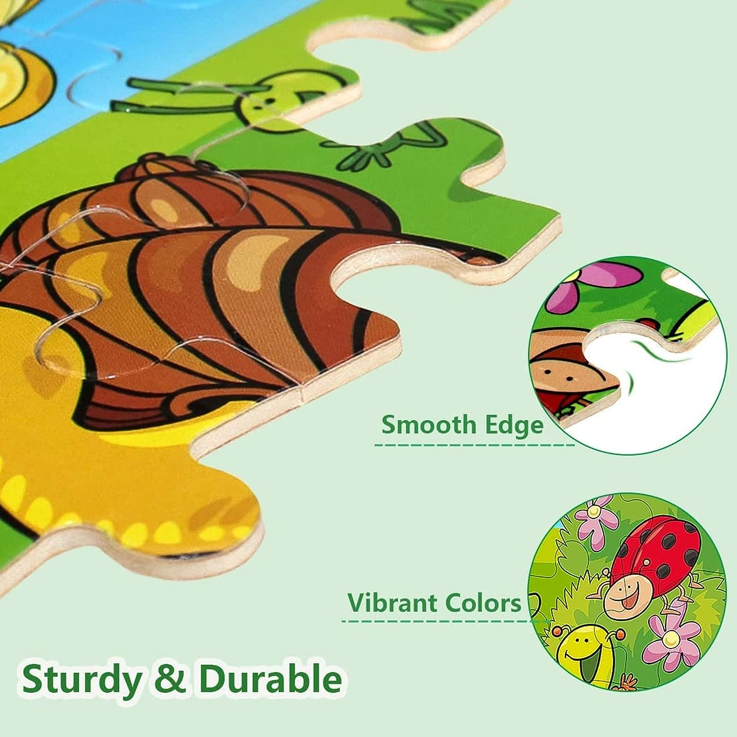 6 Puzzles Wooden Jigsaw Puzzles Set for Kids Age 4-8 Year Old 30 Piece Colorful Wooden Puzzles for Toddler Children Learning Educational Puzzles Toys for Boys and Girls (Car + Letters) image number 1