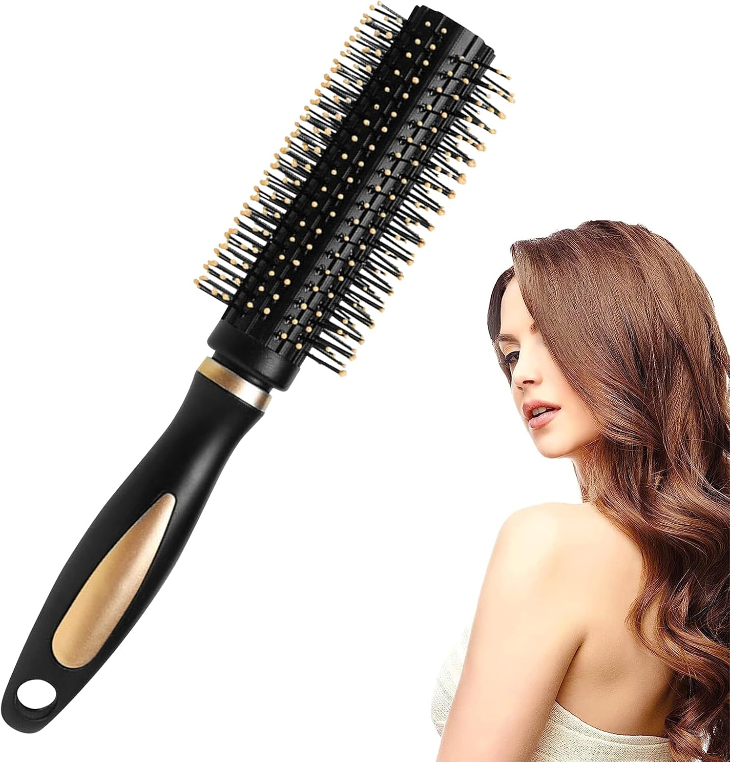 Makloee Hair Brush, round Hair Brush Small Curling Brush Styling Tools for Women Men Kid Professional Curling Hair Drying Styling Straightening and Shine,Smoothing Curly or Wavy Hair Brush