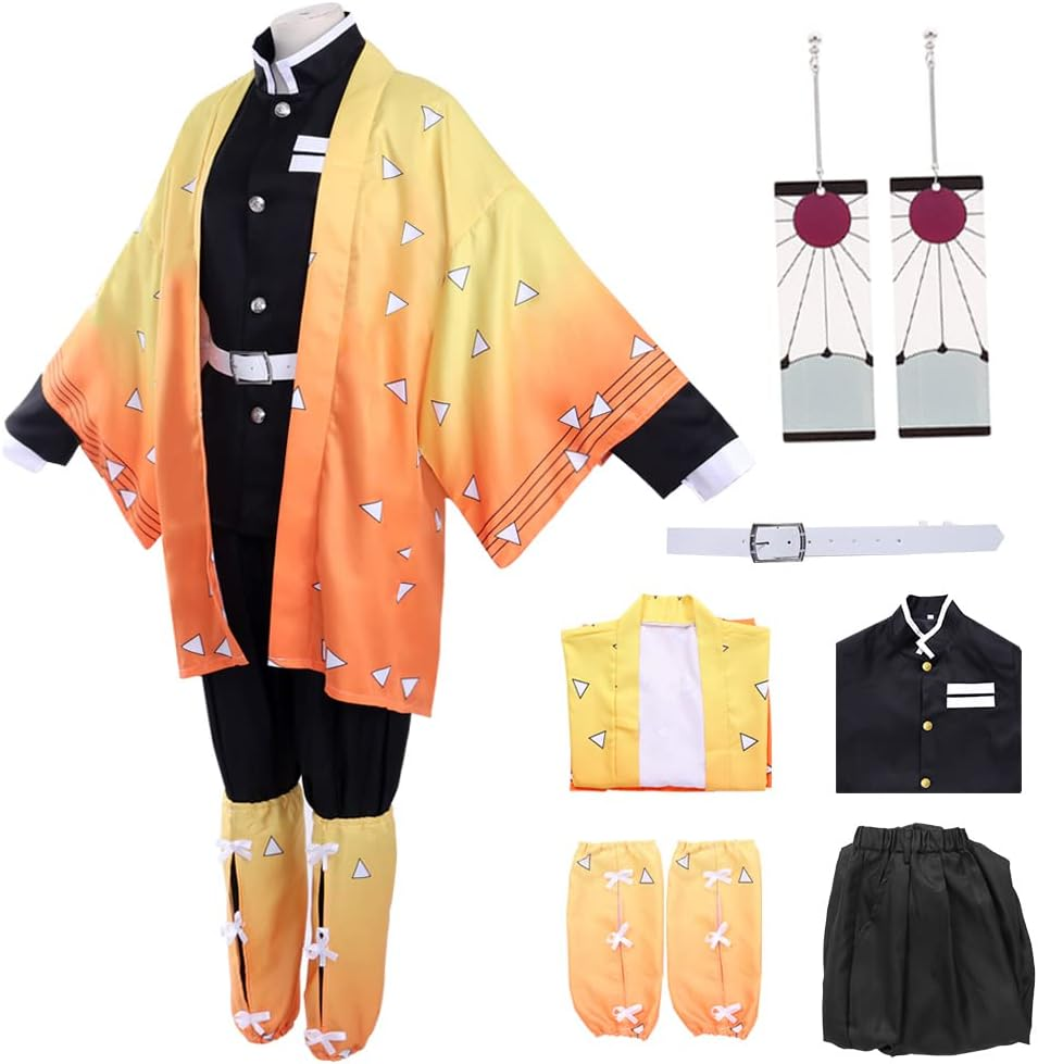 Anime Cosplay Costume,Black Green Japan Kimono,Unisex Adult Cloak Jacket Uniform Outfit,Kimono Halloween Cosplay Anime Outfit Adult Coat Costume