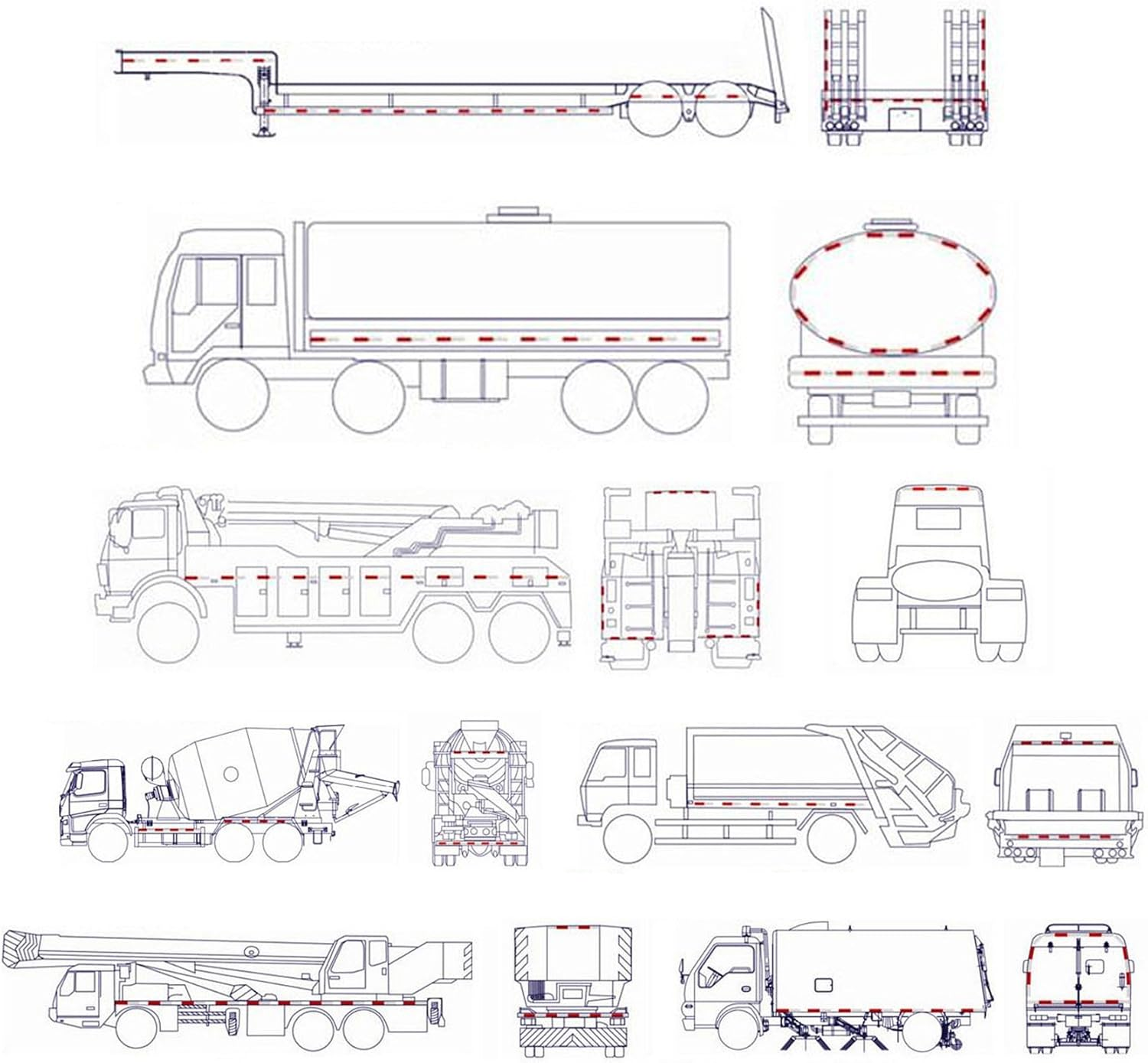 6" Rectangular Stick-On Reflectors(Kit 1/White+Red) image number 2