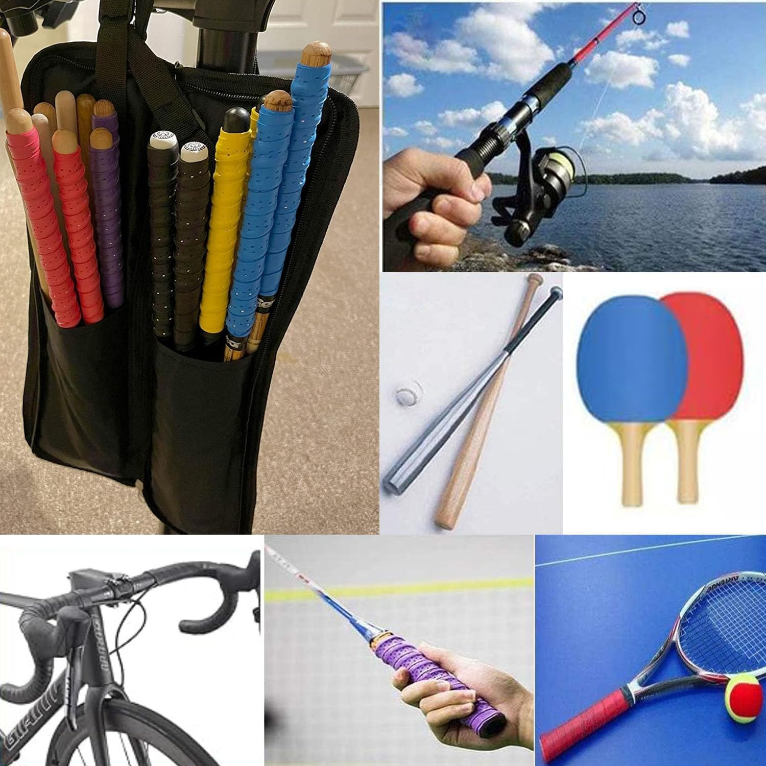 6 PCS Badminton Racket Non-Slip Strap, Tennis Badminton Racket Overgrips Tape,Grip Strap for Tennis Racket, Superabsorbent,Suitable for Tennis Racket, Tadminton Racket image number 2