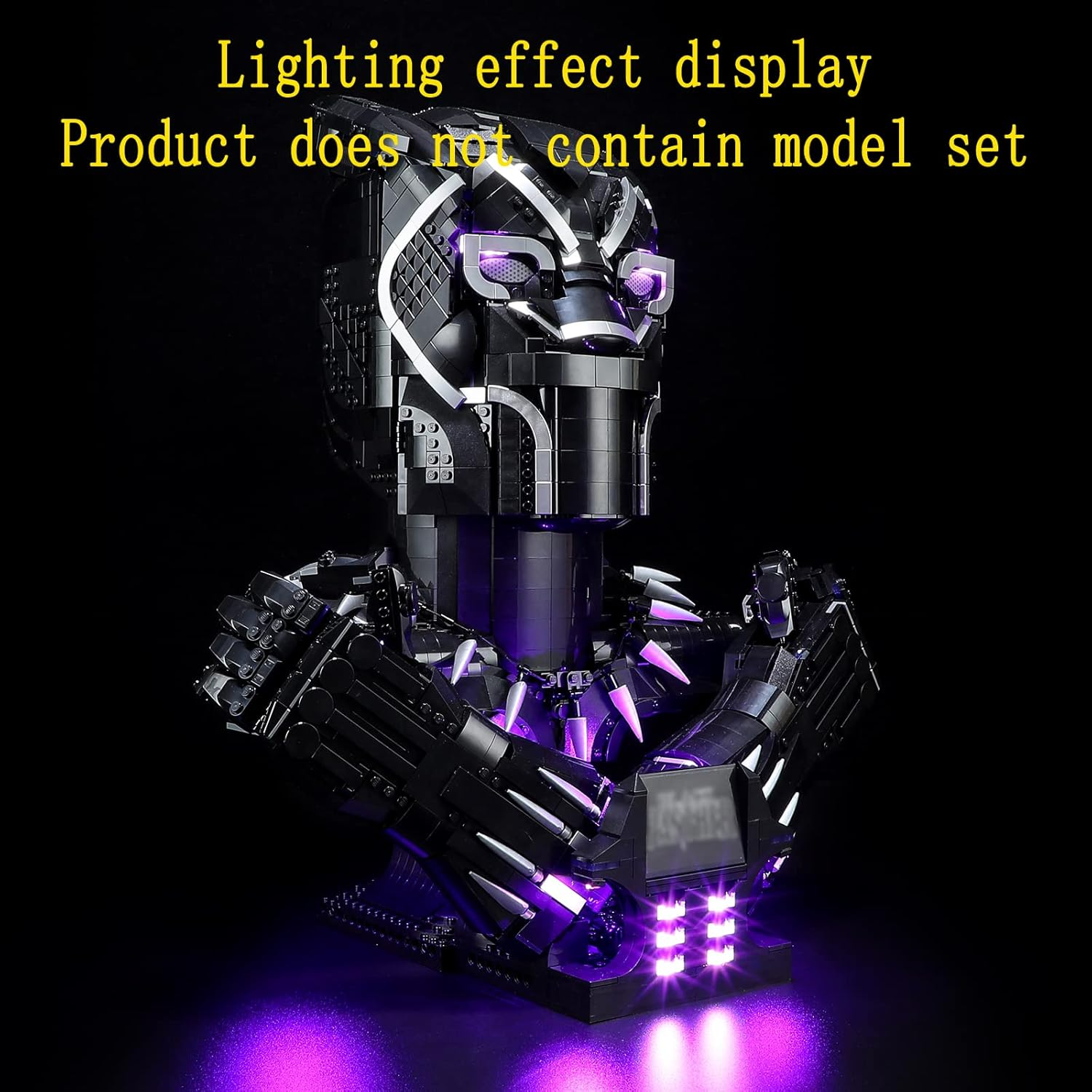 GEAMENT LED Light Kit Compatible with  Black Panther - Lighting Set for Marvel 76215 Building Model ( Set Not Included)