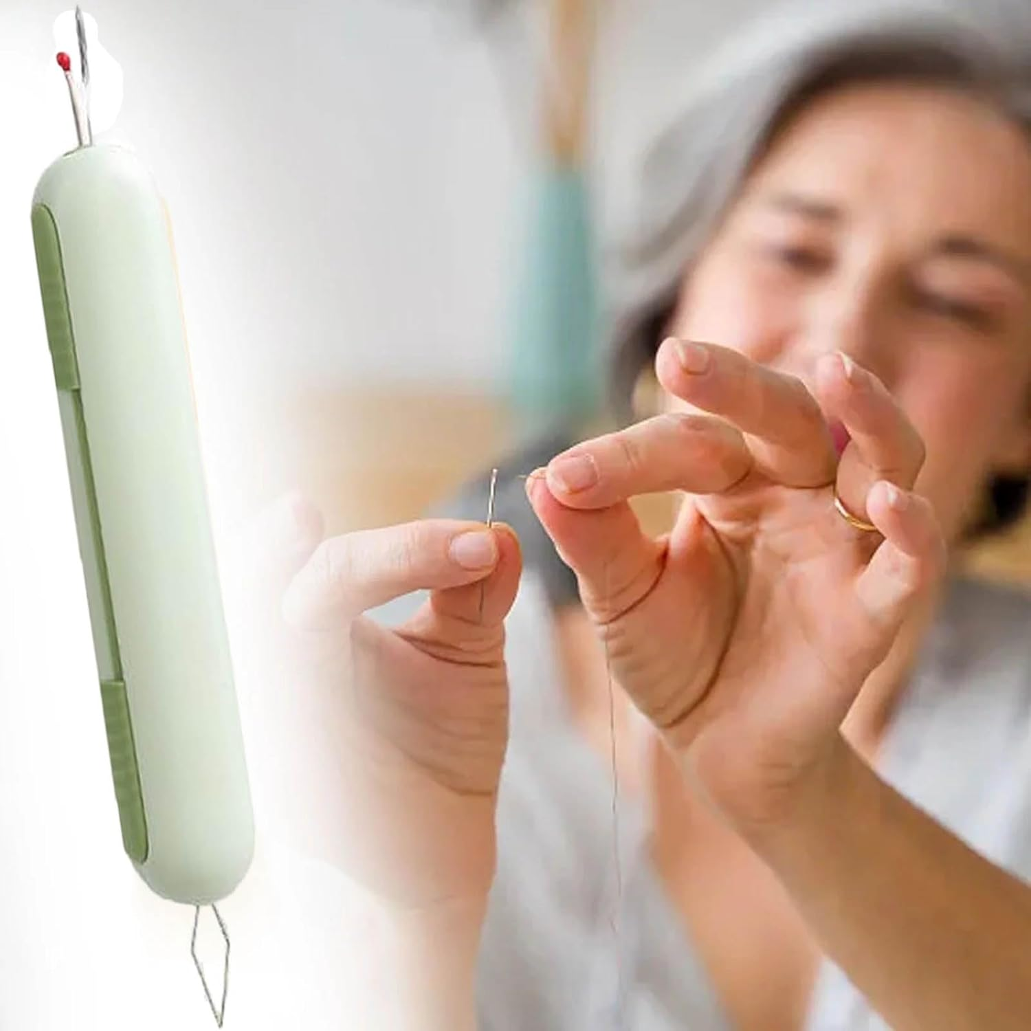 Rookii 2 in 1 Needle Threaders and Seam Ripper.2025 New Quick Plug-In Needle Threaders Seam Rippers for Sewing, Needle Threading and Seam Remover Sewing Seam Ripper Tools Sewing Supplies (Green) image number 1