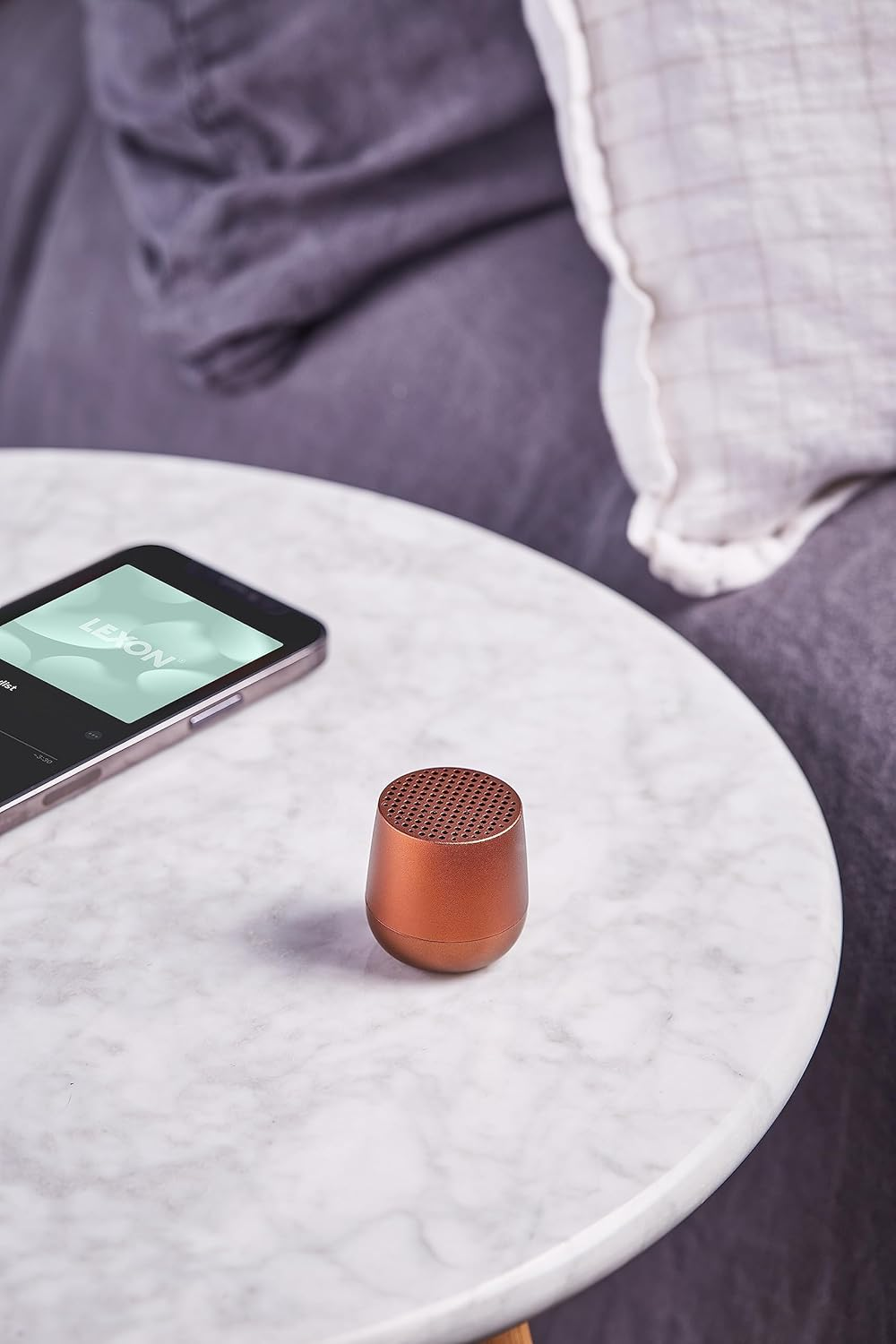 Lexon Mino + Portable Bluetooth Speaker, Bronze - Blue image number 4