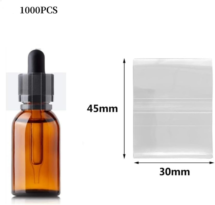 1000 Pieces PVC Heat Shrink Wrap Film Clear Perforated Shrink Bands Seal Bands 45X30Mm Heat Shrink Bands Fits 19-25 Mm Diameter Jar Cap round Bottle Seal Bands for Essential Oil Bottle Dropper Bottle image number 5