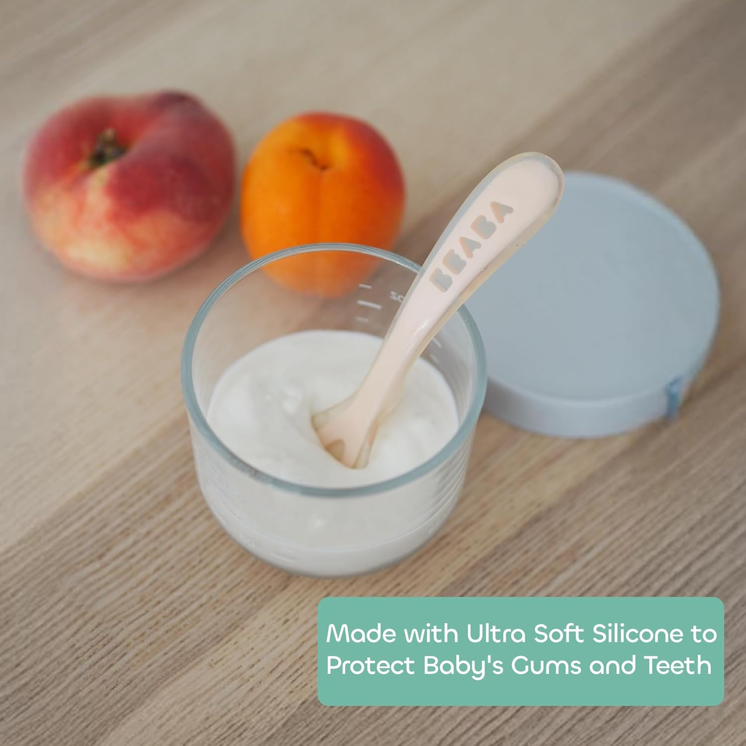 Beaba 2Nd Stage Soft Silicone Spoons, Velvet Grey/Sage Green (4-Piece Set) image number 6