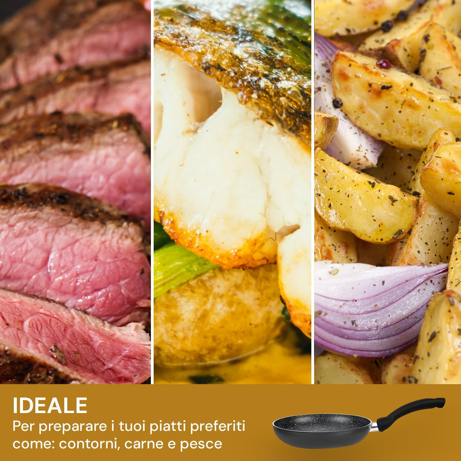 Avilia Aluminium Frying Pan 16 Cm and Stone Non-Stick Coating - Universal Compatibility - Also Suitable for Induction Cookers - Resistant to Scratches, Damages and Abrasion - Easy to Clean image number 3