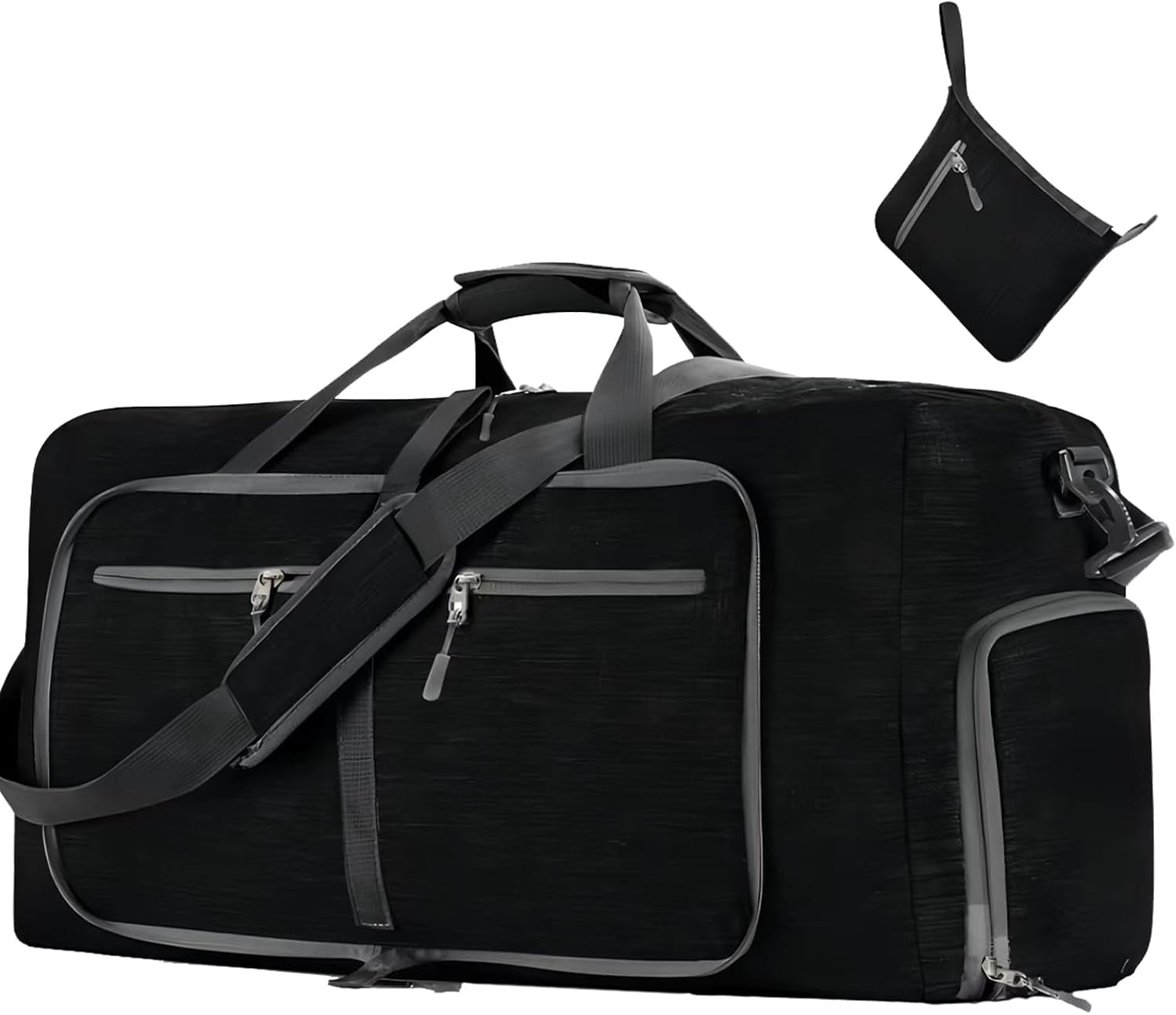 Travel Travel Bag - Travel Organiser, Travel Bag Carry Bag, Foldable Travel Equipment, Suitcase Organiser Bag, Waterproof, Sports Travel Bag with Multiple Pockets for Travel, Camping, Fitness, Gray,