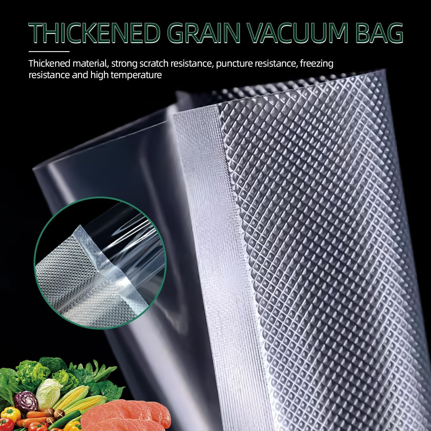 Sydroya Vacuum Food Sealer Roll Bags, 6 Pack 28Cmx6M Vacuum Seal Bags, Seal Storage Heat Commercial Grade Bag Rolls, BPA Free, Food Saver for Meal Prep, Compatible with Most Sous Vide & Vac Machines image number 3