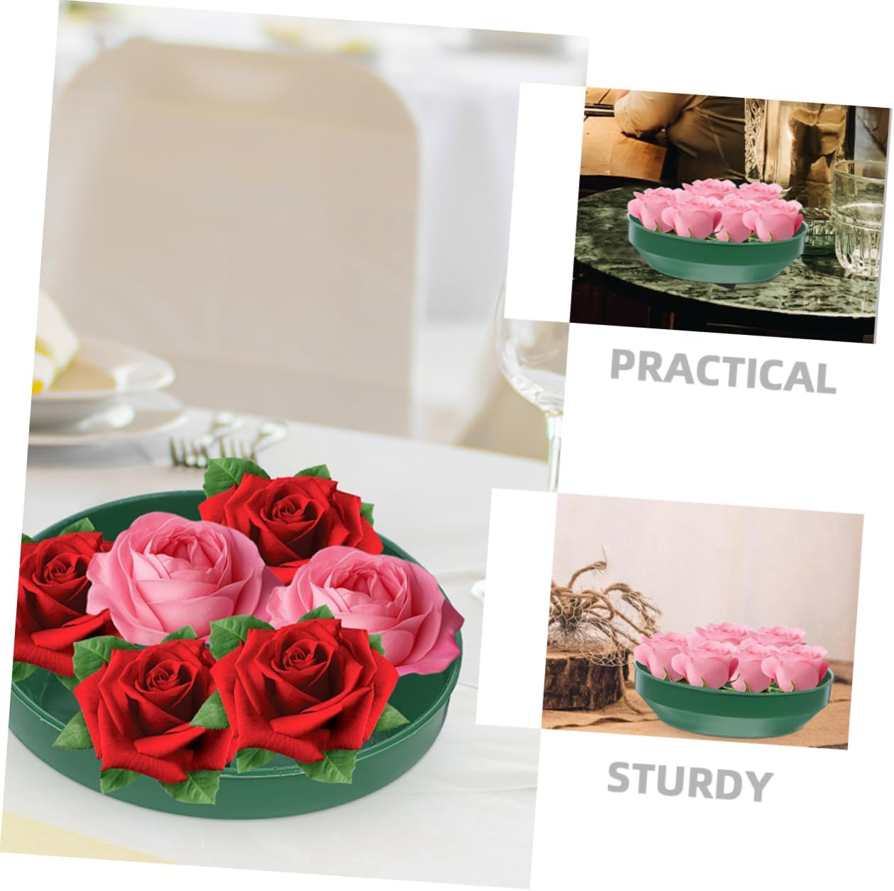 BESPORTBLE 16Pcs Foam Trays for Flower Arrangement Supplies Plastic Flower Mud Fixing Plate for Floral Arrangements in Home Garden image number 2
