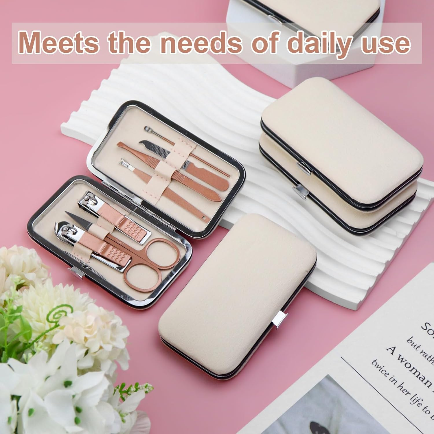 Manicure Set Bulk, Nail Clippers Kit Stainless Steel Fingernail Clippers Set, Sturdy Nail Tip Cutter Trimmers Professional Grooming Toenail Clippers Personal Pedicure Kits 8 in 1 (Green 12 Pack) image number 5