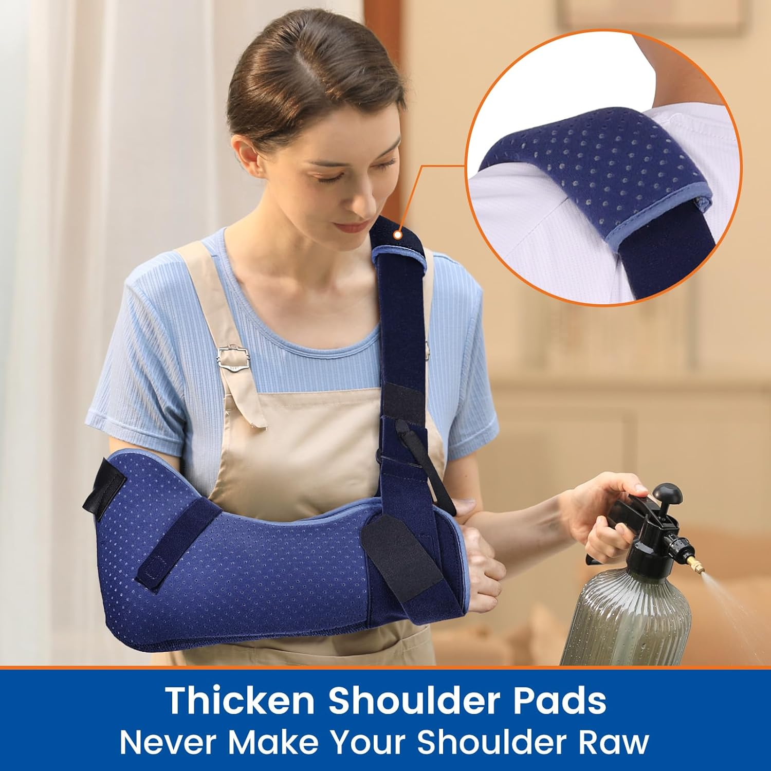 Willcom Arm Sling for Shoulder Injury with Waist Strap - Immobilizer Brace Support for Sleeping, Rotator Cuff Surgery (Comfort Version, Left, Large, 40-51 Inch) image number 6