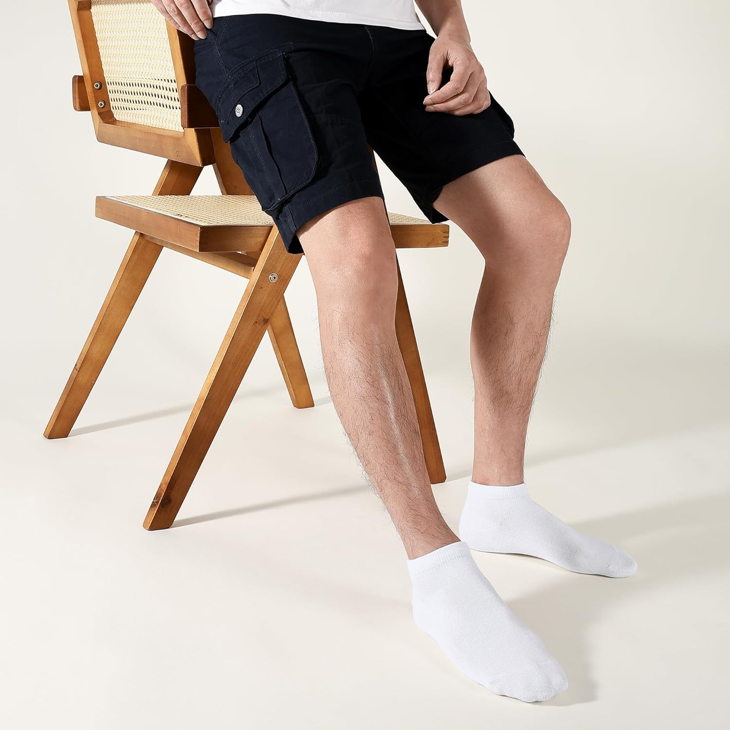 CLOSEMATE 6 Pairs Men Short Socks Bamboo Viscose Ankle Low Cut Breathable Non Slip Casual image number 5