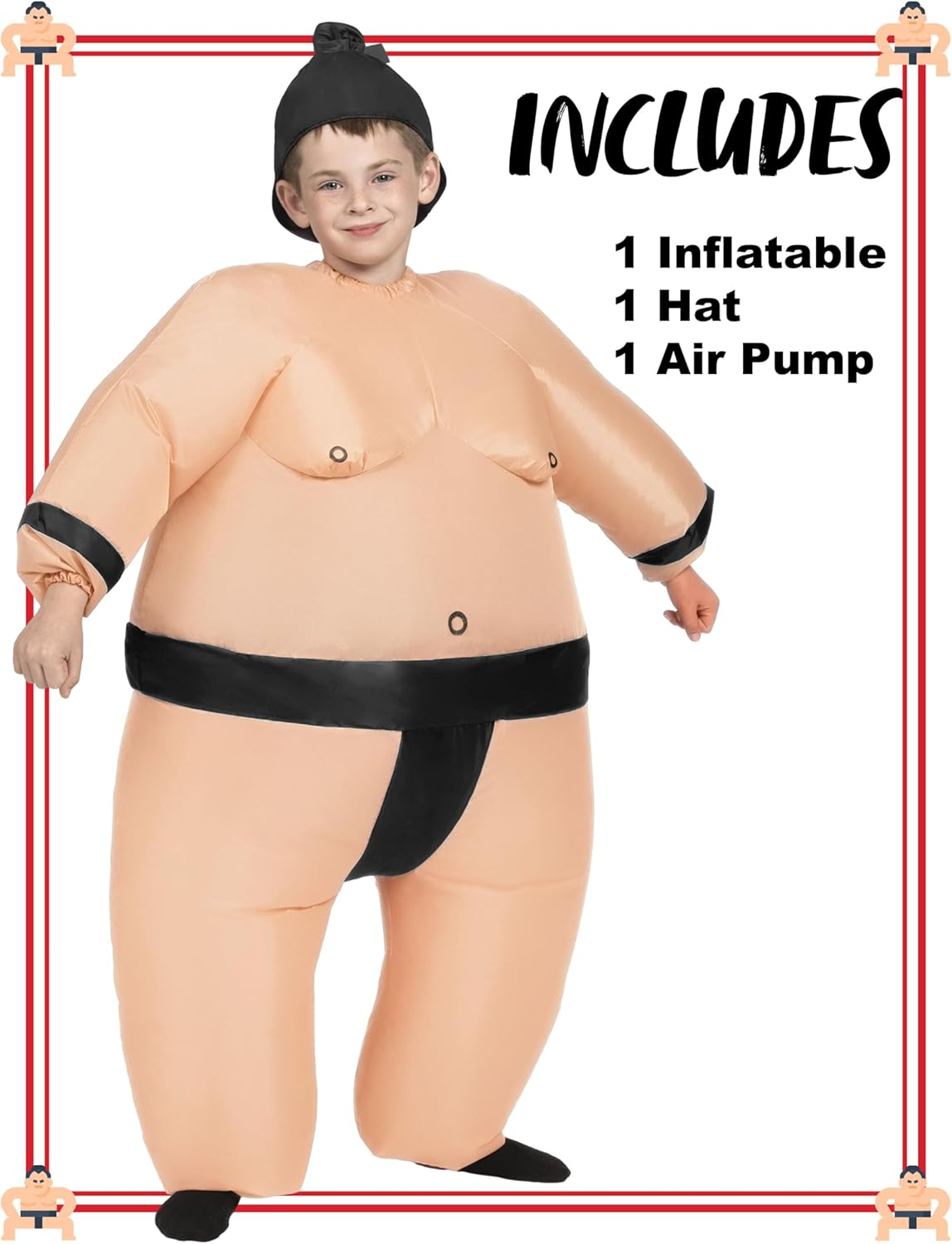Spooktacular Creations Kids Inflatable Costume, Full Body Sumo Wrestler Costume for Halloween Dress up Costume Parties - Multicolor image number 5