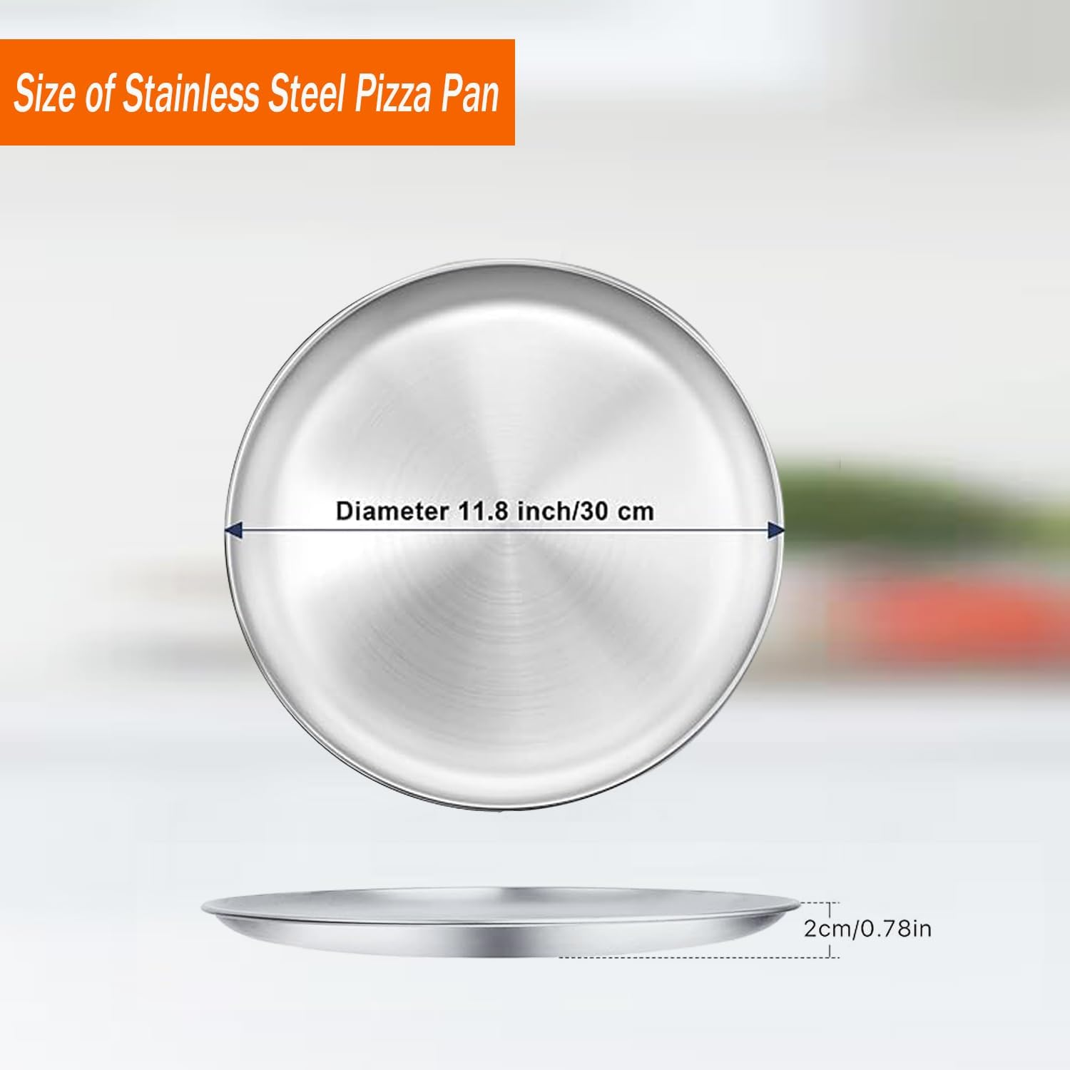 Lxcshljx 4Pcs Pizza Tray, 12 Inch Pizza Baking Pan, Stainless Steel Pizza Serving Tray, Nonstick Pizza Oven Tray, Pizza Baking Sheet, Crisper Bakeware, Pizza Cooking Plate for Roasting Pie Cake Cookie image number 5