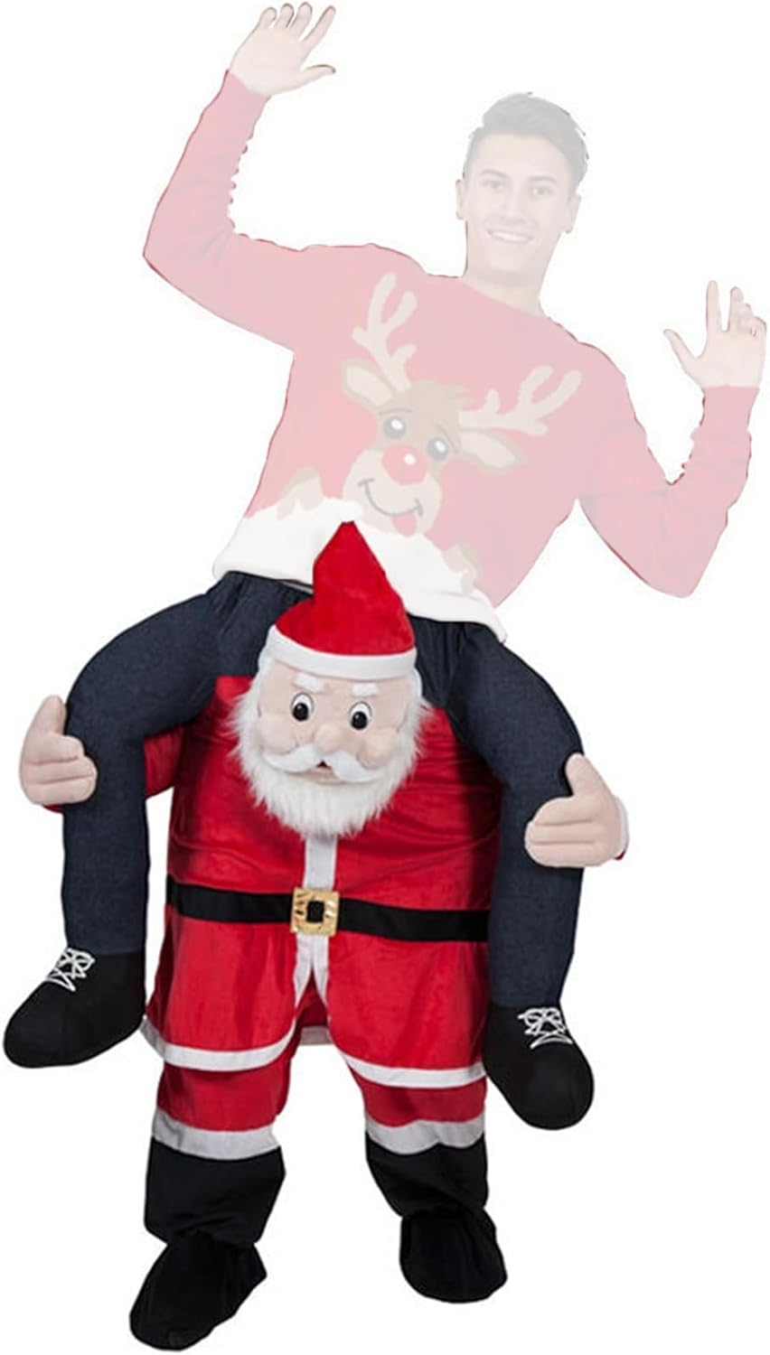 Elf Santa Costume Adult Ride on Christmas Costume Santa Cosplay Suit for Men image number 2
