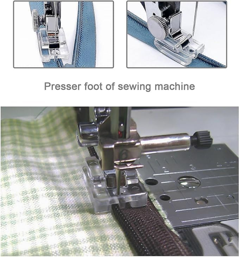 6PCS Presser Feet Concealed Invisible Zipper Sewing Machine Presser Foot Compatible with Brother Compatible with Babylock Low Shank Snap-On Sewing Machines Spare Parts image number 4