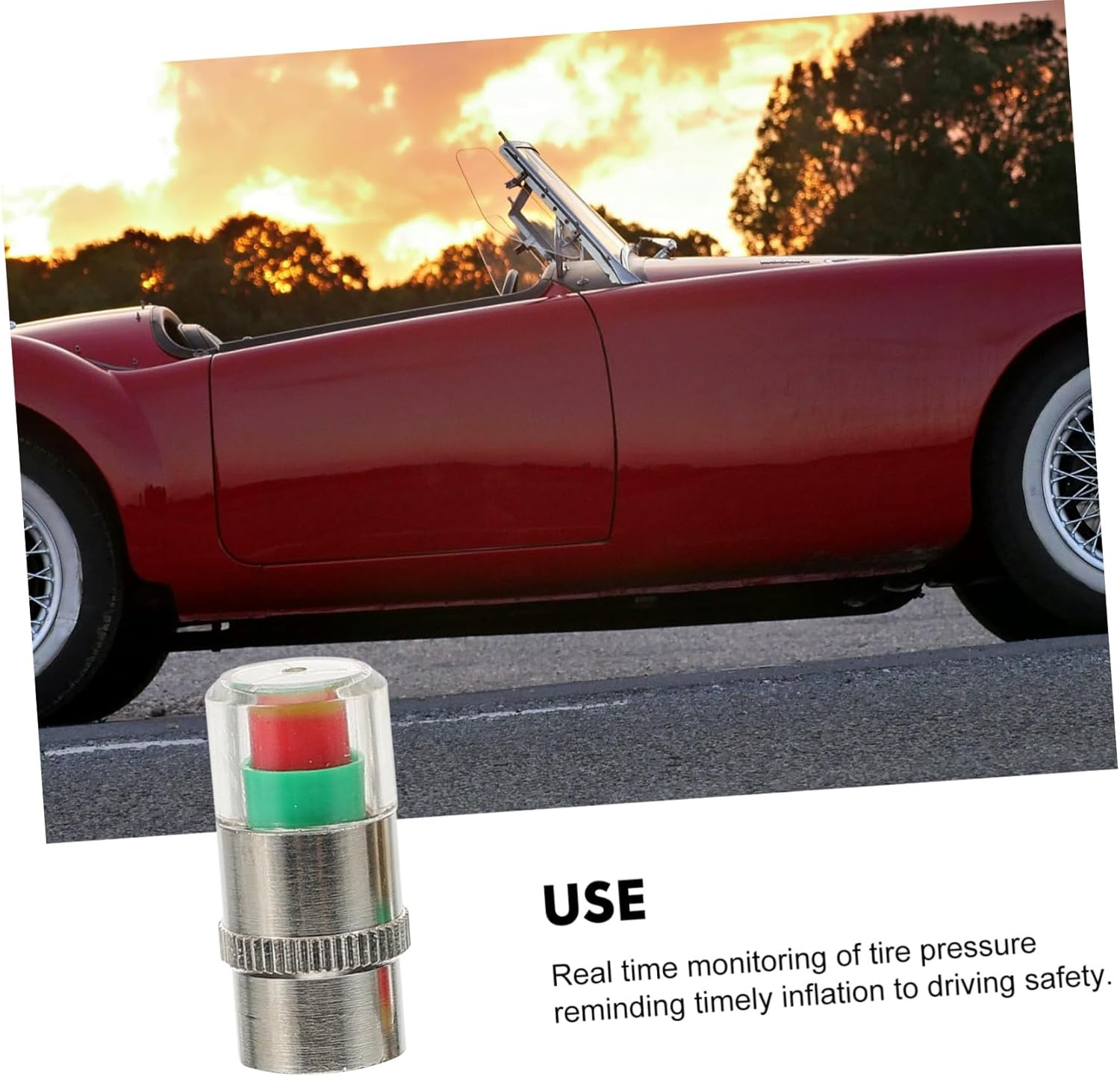 TOPPERFUN Car Tire Pressure Valve Caps Automotive Tyre Monitor Indicators Tire Stem Caps for Vehicle Tyre Valve Covers image number 2