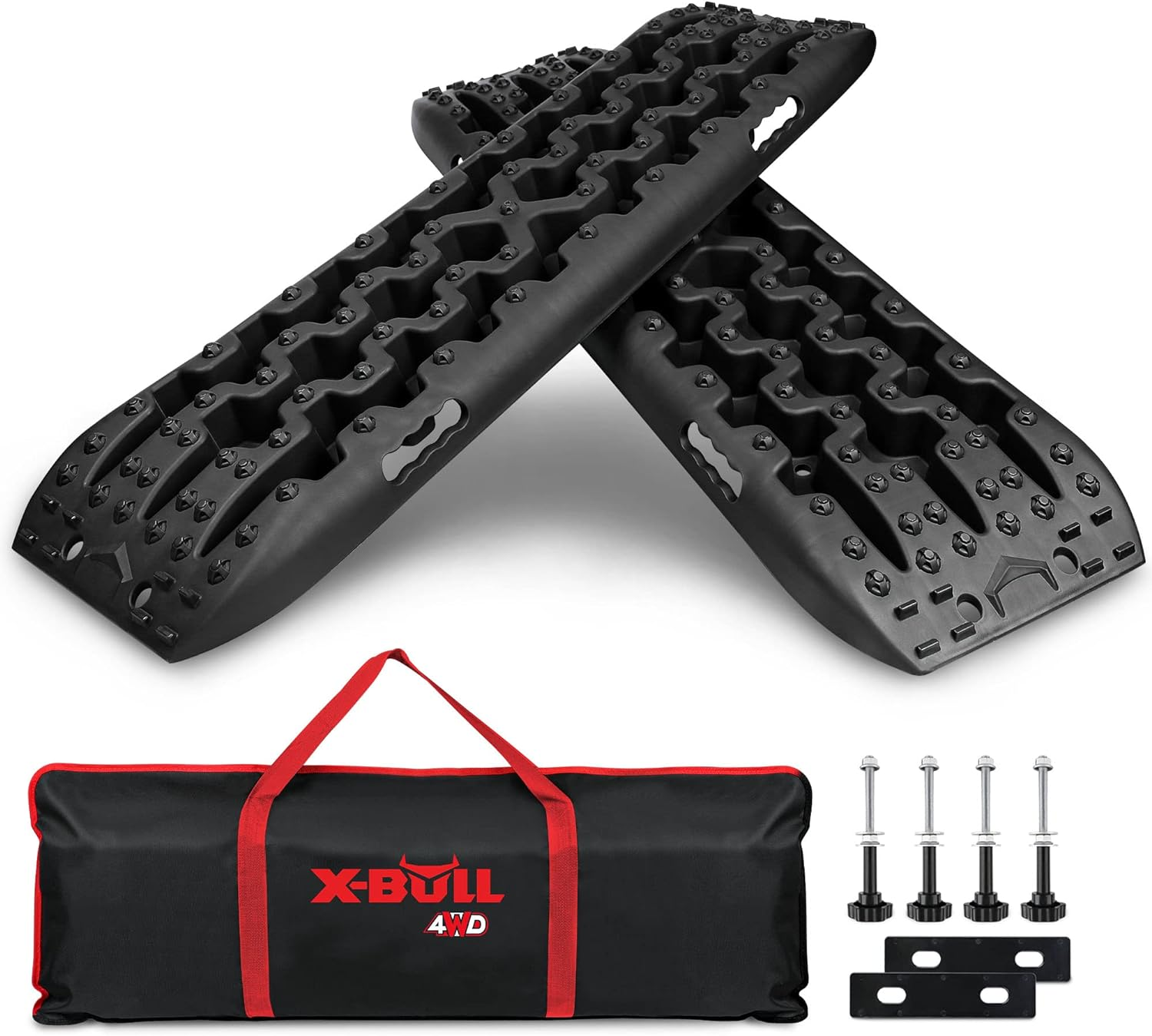 X-Bull Recovery Tracks with Bag and Mounting Pin Set 4X4 Recovery Boards Offroad 4Wd Tracks 22046LBS/10000KG Stand for Automotive Accessories Tires and Wheels in the Sand Mud Snow(Gen 3.0 Black) image number 3