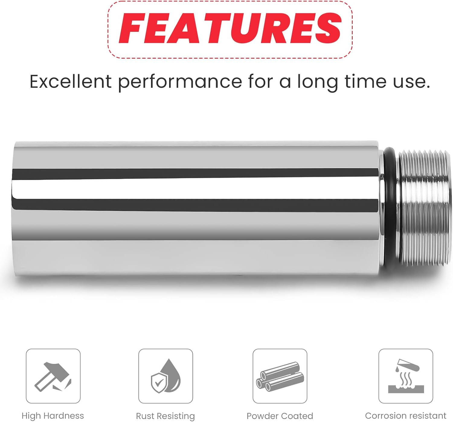 Kekykm Fork Tube 4 Inch Extension Compatible with Harley Davidson Sportster XL 883 1200 & Dyna Glide FXR Chrome Powersports Fork Guards image number 3