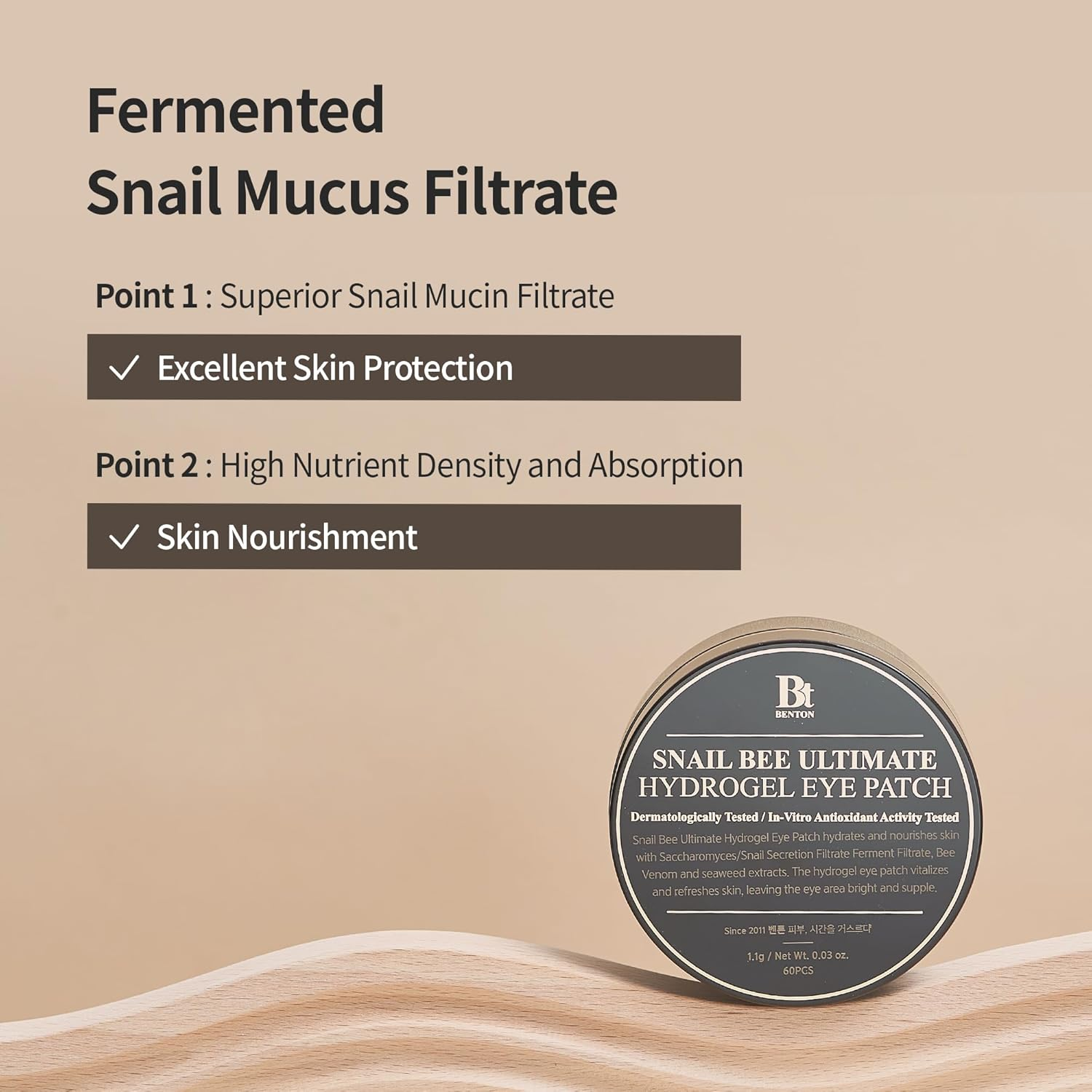 BENTON Snail Bee Ultimate Hydrogel Eye Patch image number 3