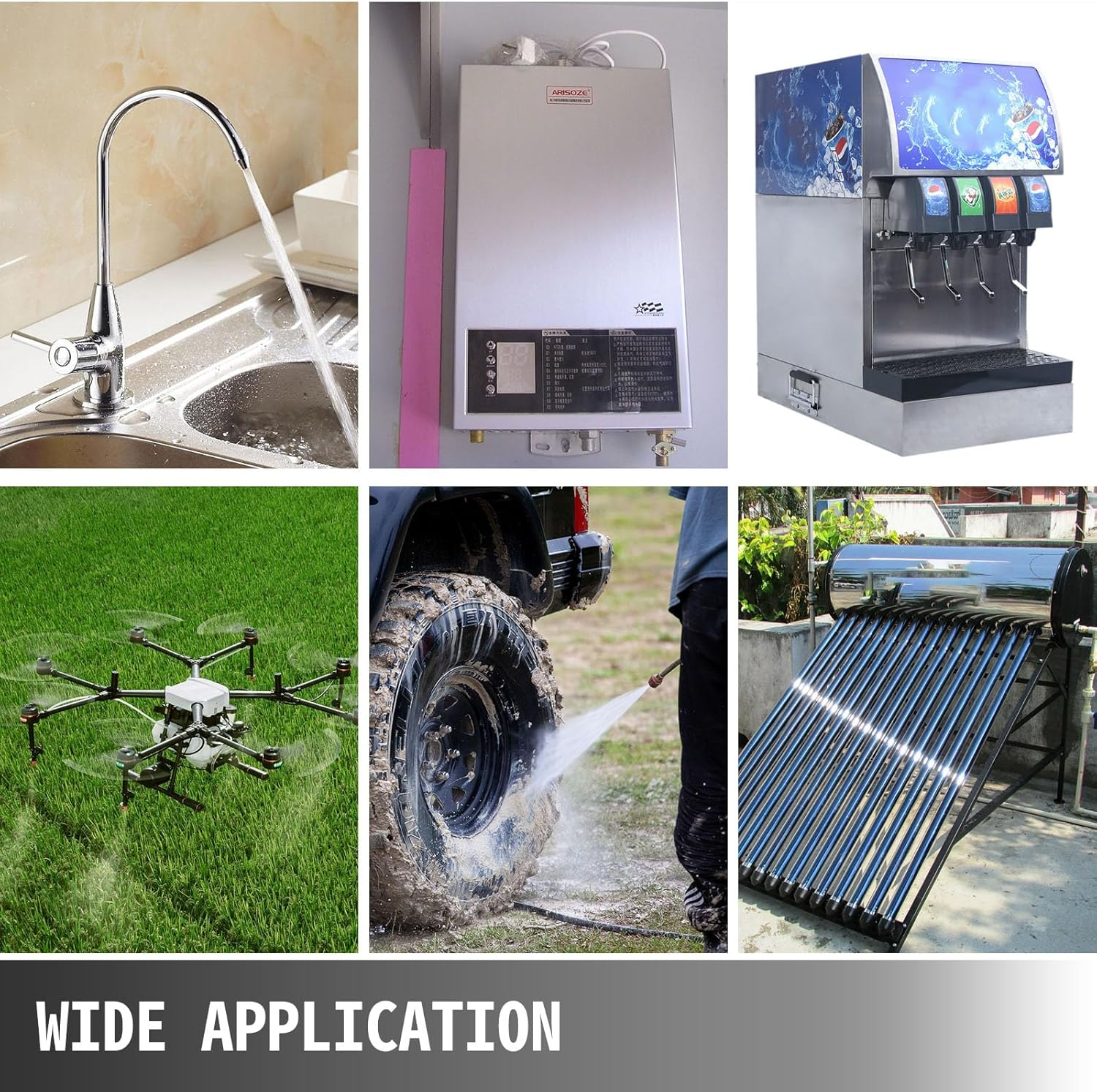 VEVOR Water Pressure Diaphragm Pump, 12V FL-40 High Pressure Diaphragm Water Pump, 40PSI Automatic Self Priming Water Pump, 17L/MIN Misting Booster Sprayer Diaphragm Pump for Caravan Boat RV Garden image number 4