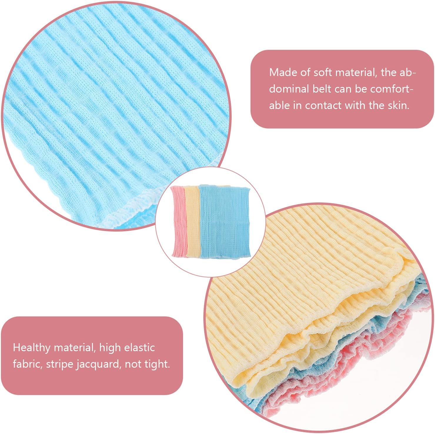 ERINGOGO 3Pcs Toddler and Infant Bellyband Protective Bands Breathable Elastic Warm Navel Belts for Newborns Multi-Color Baby Abdominal Wraps image number 6
