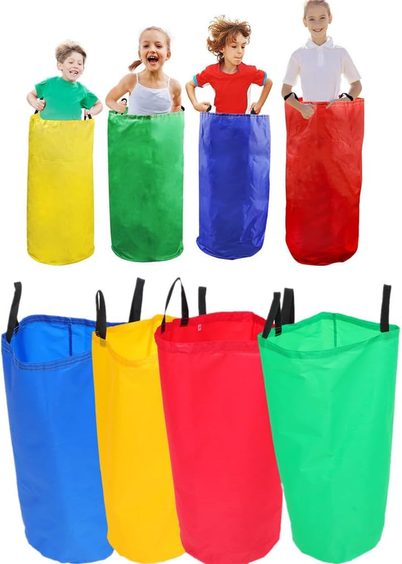 4Pack Potato Sack Race Bags, Colorful Durable Sack Race Bags Outdoor Lawn Games for Kids 3-7, No Odors or Messy Fibers, Birthday Party and Outdoor Family Games Set image number 6