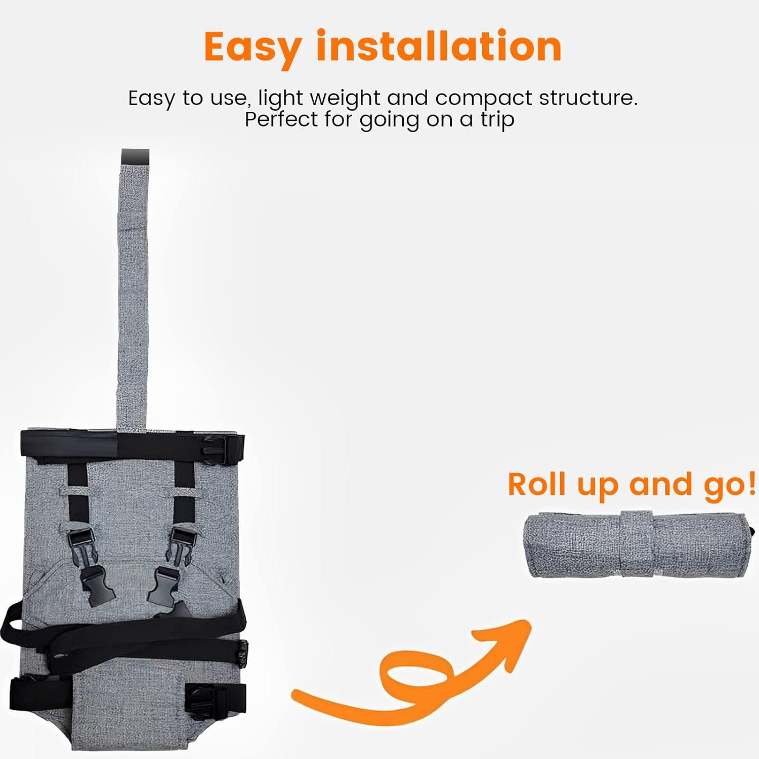 High Chair Harness Seat for Travel Fabric Baby Safety Harness Chair Portable Baby Seat Sack with Harness with Adjustable Straps Baby Travel Essential for Infant Baby Eating Feeding image number 3