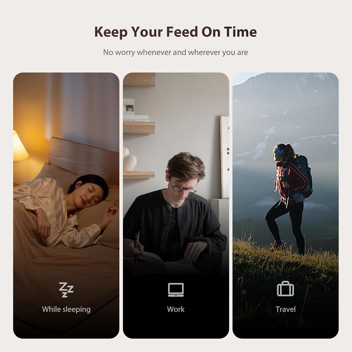 Automatic Cat Feeders, 3L Timed Cat Dry Food Dispenser, Dual Power Supply, Programmable Portion Size, 1-6 Meals per Day, Auto Pet Feeder for Cats and Small Dogs image number 3