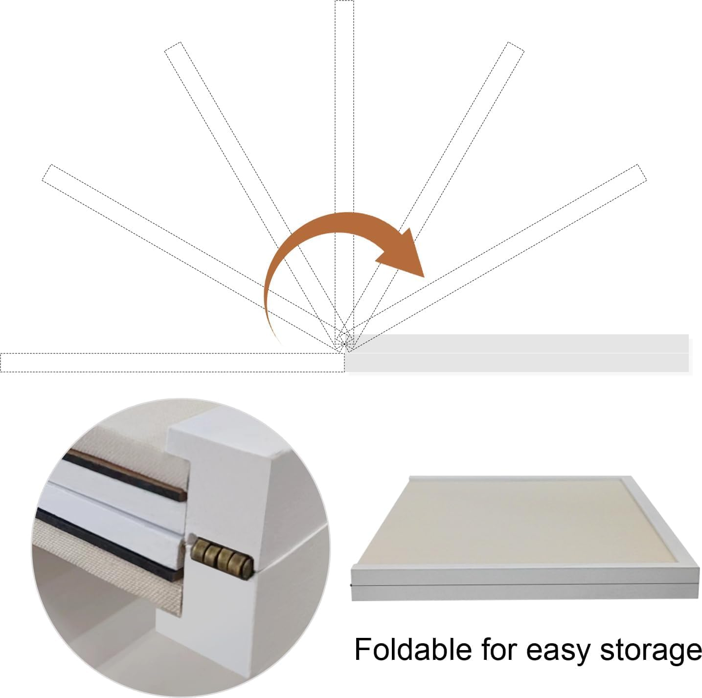 Large Bulletin Board 48X36 Inch with Linen Cork Boards Wall Decor Hanging Pin Wood Framed Display Bulletin Cork Photo Picture Board Light for Room School Office 30-Pushpin White image number 2