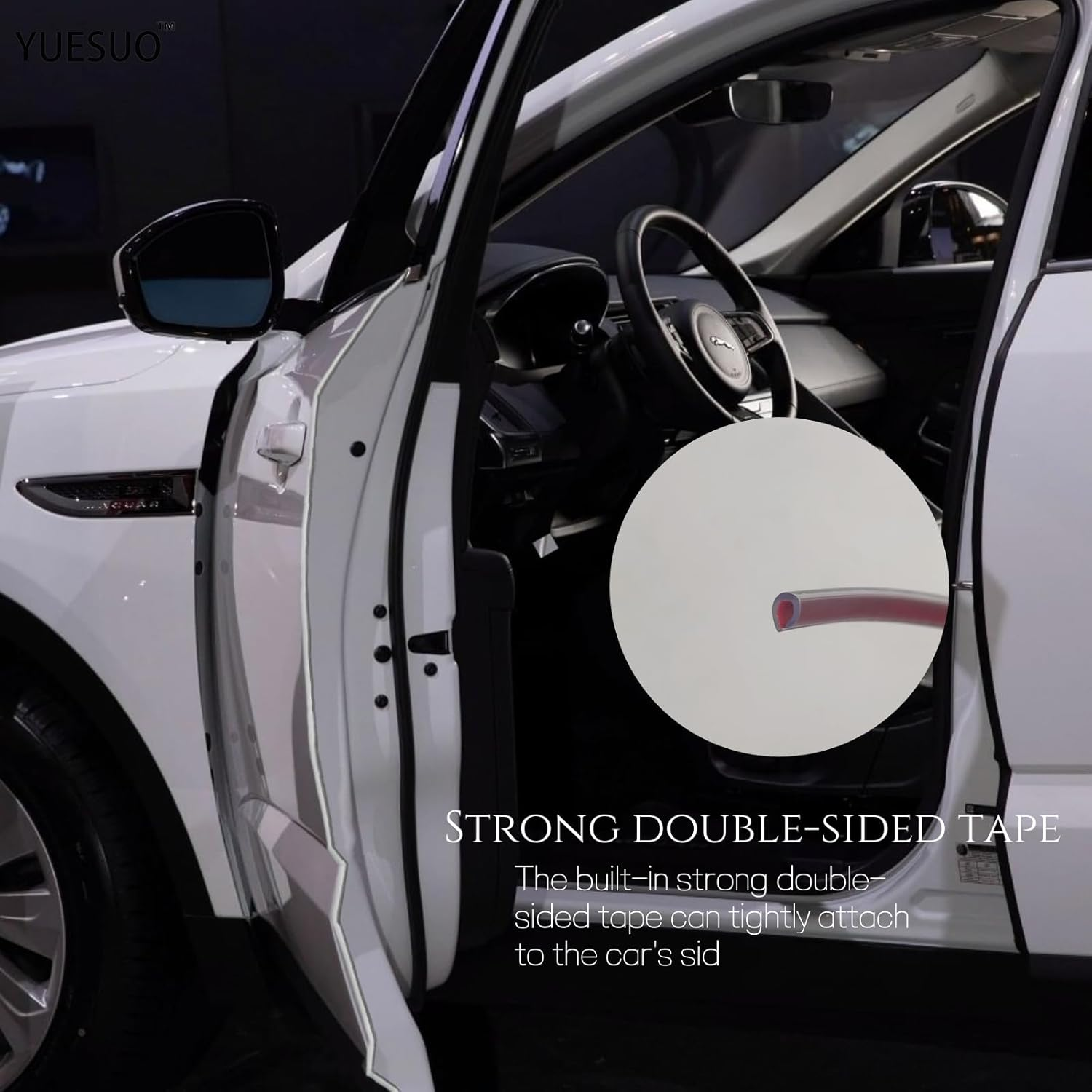 YUESUO Clear Car Door Edge Guards Rubber U Channel Edge Trim 16.4Ft for Most Car No Tools Required (Clear, 16Ft) image number 4