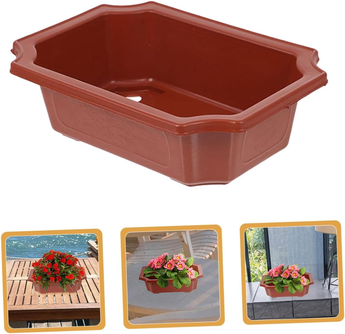 TOYZFRIENDY 5Pcs Rectangular Drainable Flowerpot Breathable for Gardening and Fern Pots Decorative and Space-Saving Design