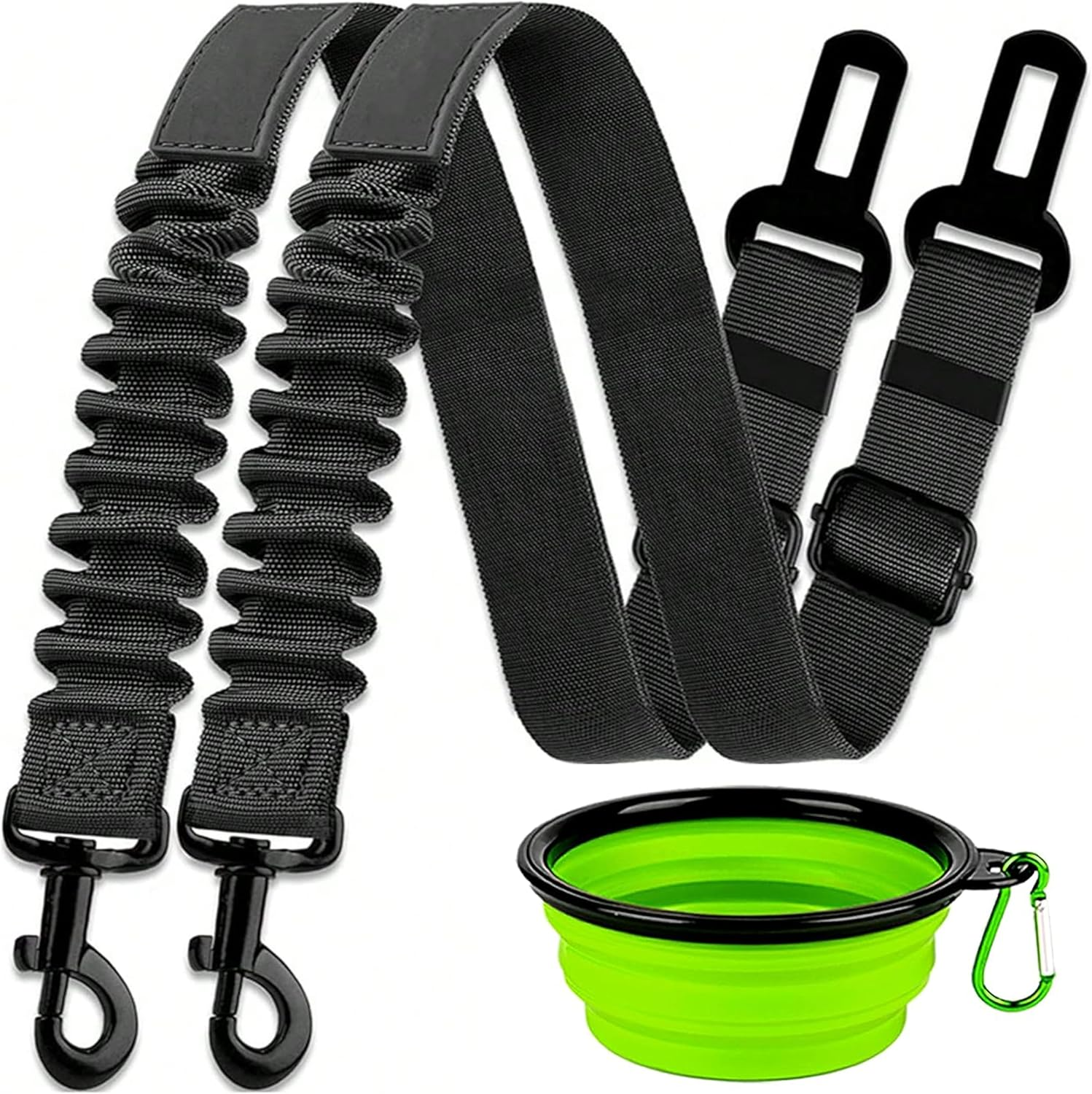 3-Piece Dog Car Seat Belt Set - Adjustable 56-86 Cm Retractable Pet Harness Leash, Elastic Safety Seatbelt, Heavy Duty, Fits Most Vehicles image number 4