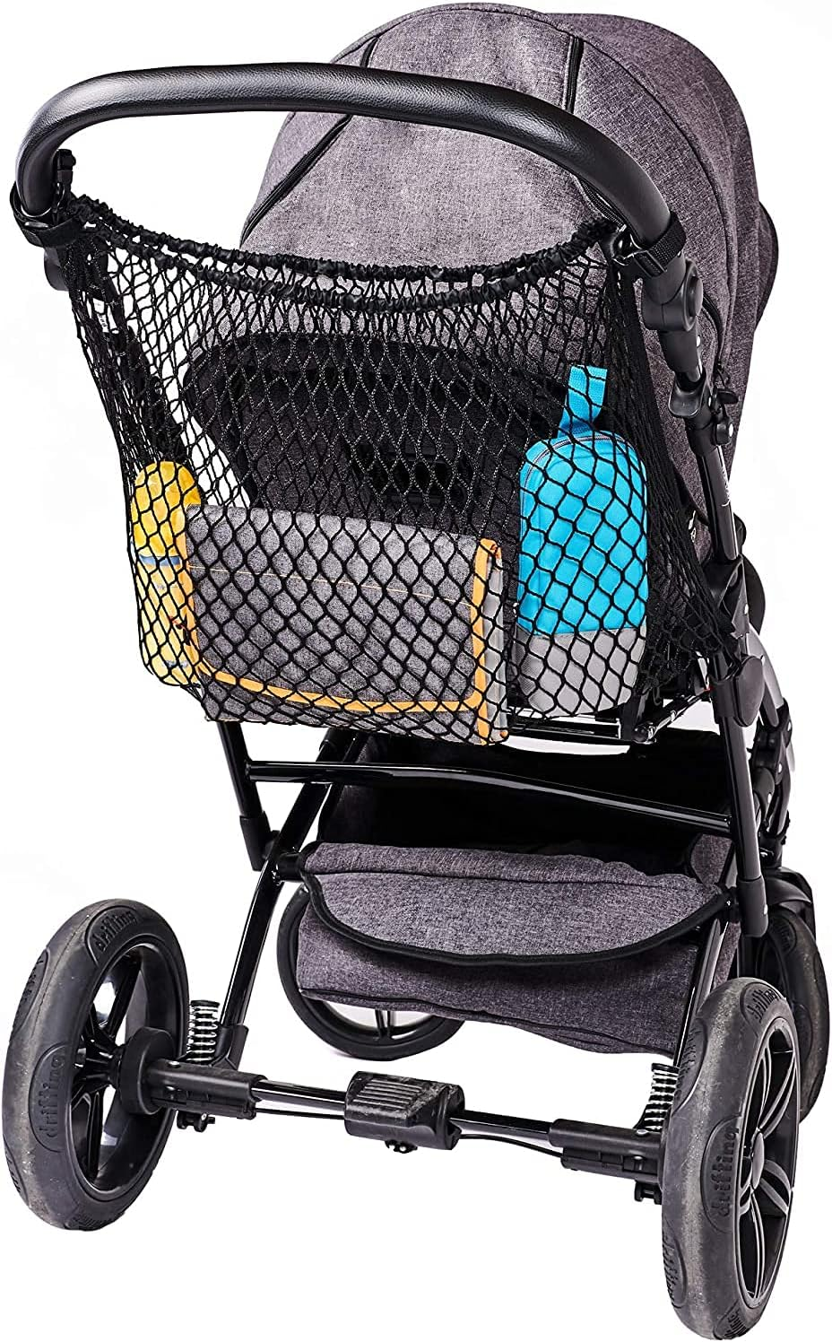 Diago Universal XL Shopping Net for Pushchair, Buggy and Twin Stroller / Simple Click Lock / Extra Large Pram Net - Black image number 1