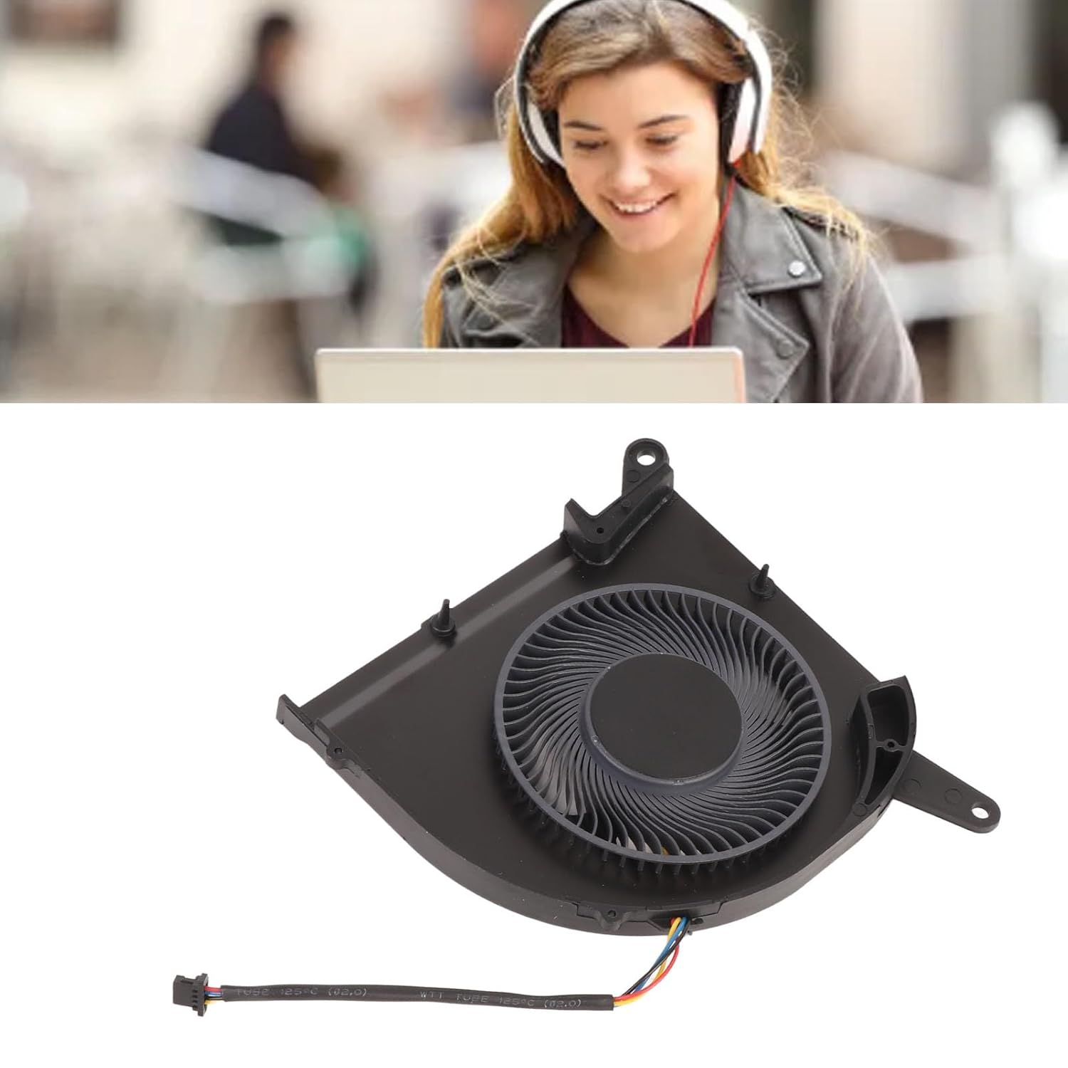 Replacement Laptop Cooling Fan, Small Notebook Internal Cooler Less Burden 4Pin Power Connector for RP77XA (CPU) image number 3