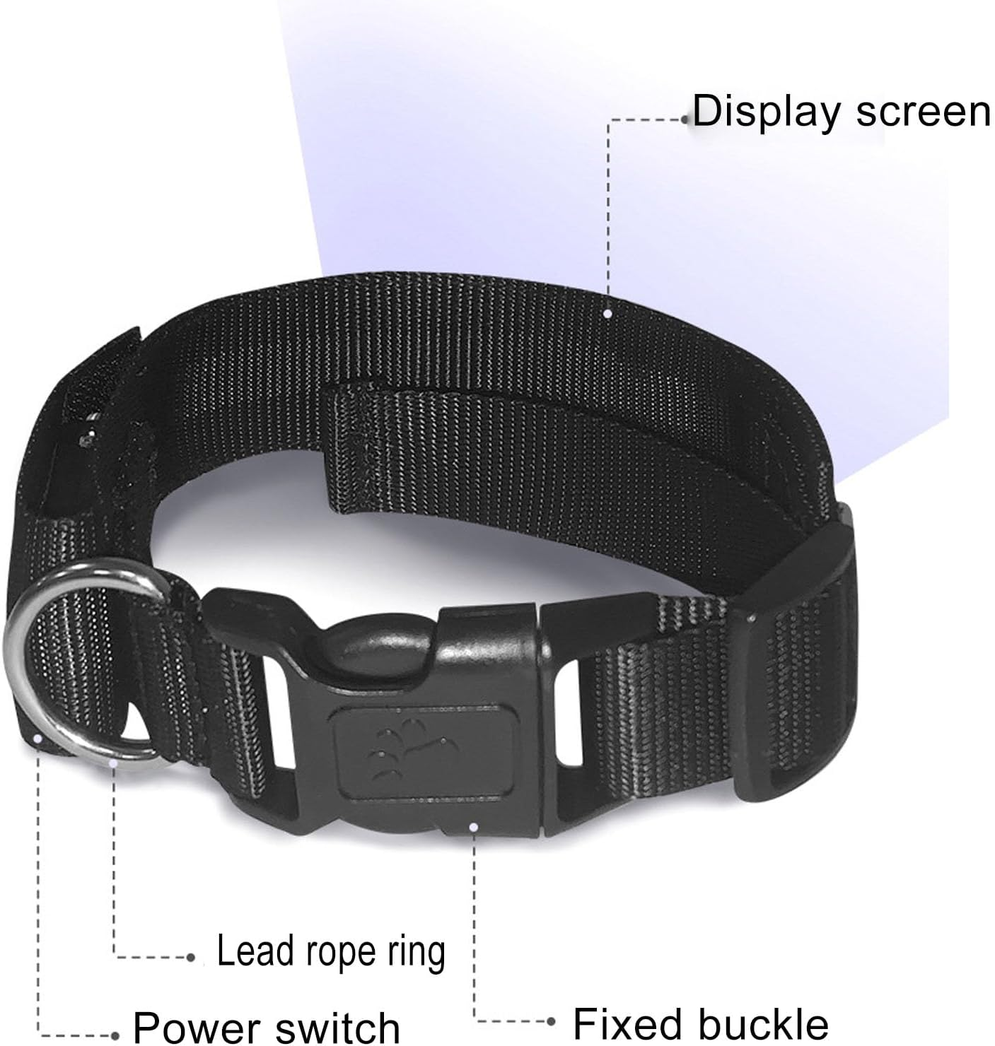 Programmable LED Collar with Connection, Rechargeable, Stylish Design, High Visibility Compatible with for Ios for Android, App Programmable (Red) image number 1