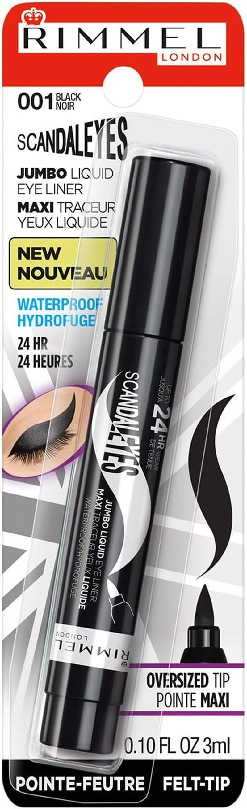 Rimmel Scandaleyes Jumbo Liquid Eye Liner, Black, 0.1 Fluid Ounce image number 2