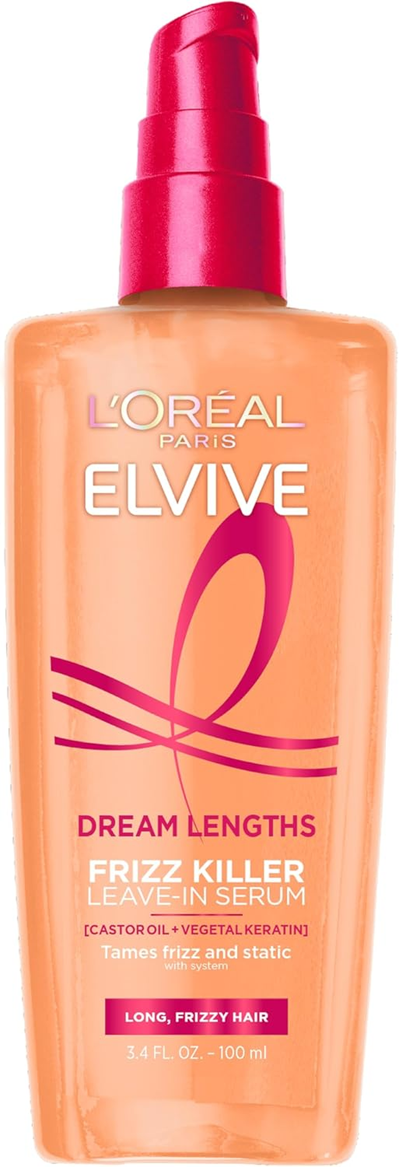 L'Oreal Paris Elvive Dream Lengths Frizz Killer Leave-In Serum, 3.4 Ounce image number 1