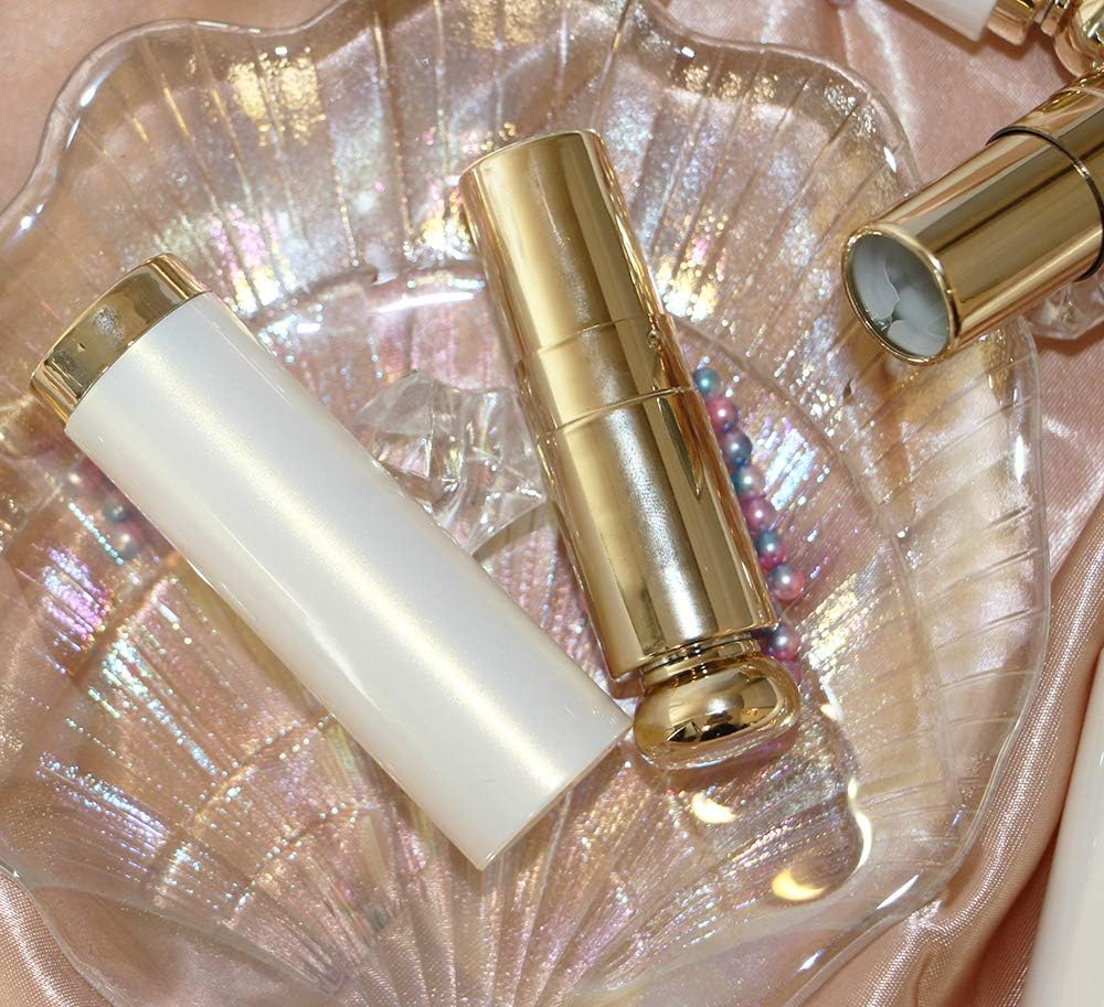 MIYKA 6 Pcs Lipstick Tubes Pearl White Color Lip Balm Containers for Makeup Artwork DIY Cosmetic Daily Life, round Shape (3.5 G) image number 4