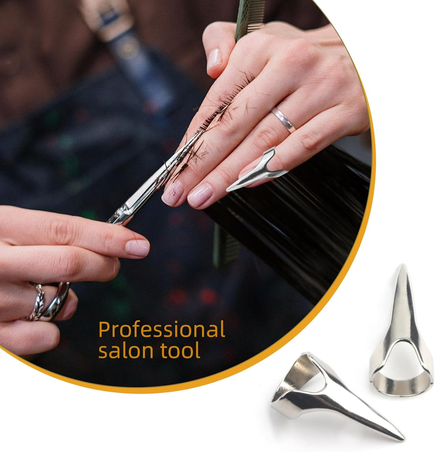 11PCS Hair Braiding Tools Pack, with 8PCS Metal Hair Parting Rings/Braid Aid Finger Parting Tool, and 1PCS Rat Tail Comb/Braiding Combs and 2 Parting Tool Rings, Stitch Braid Tool Finger Hair Tools image number 3